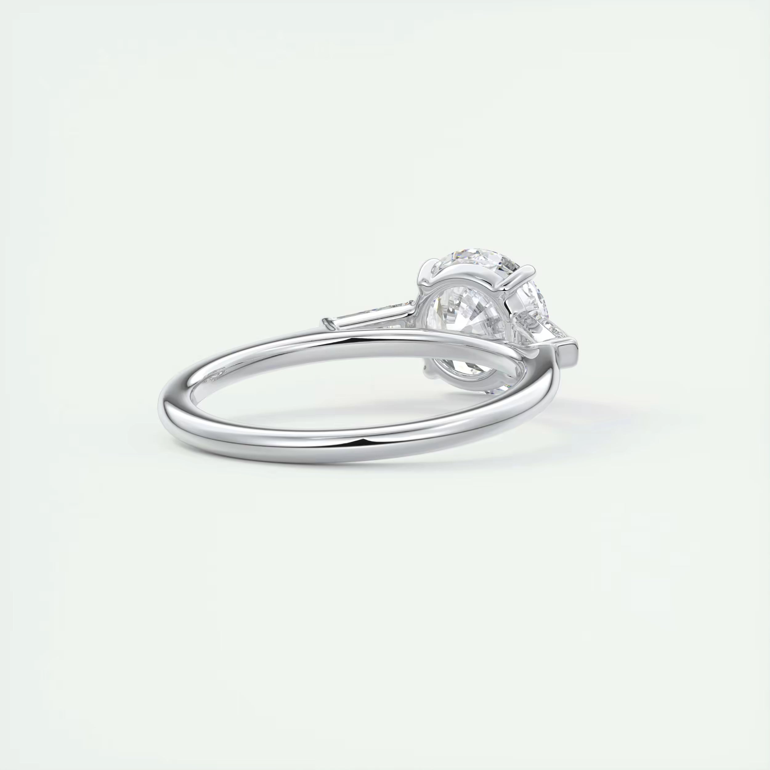 2.50 Ct Round Tapered Baguettes Diamond Solitaire Ring Engagement Ring