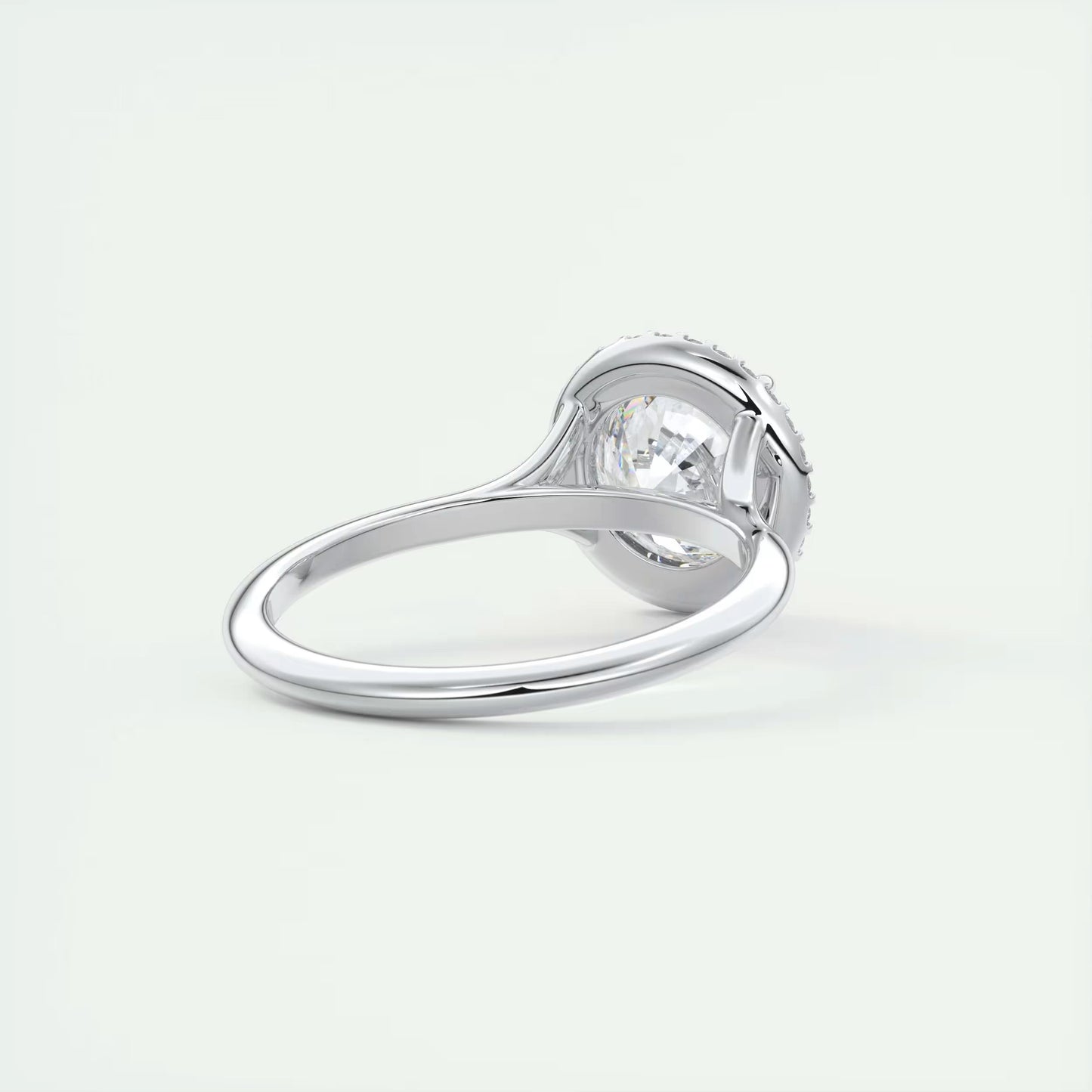 2.15 Ct The Breezy Halo Round Center with French Set Halo Ring