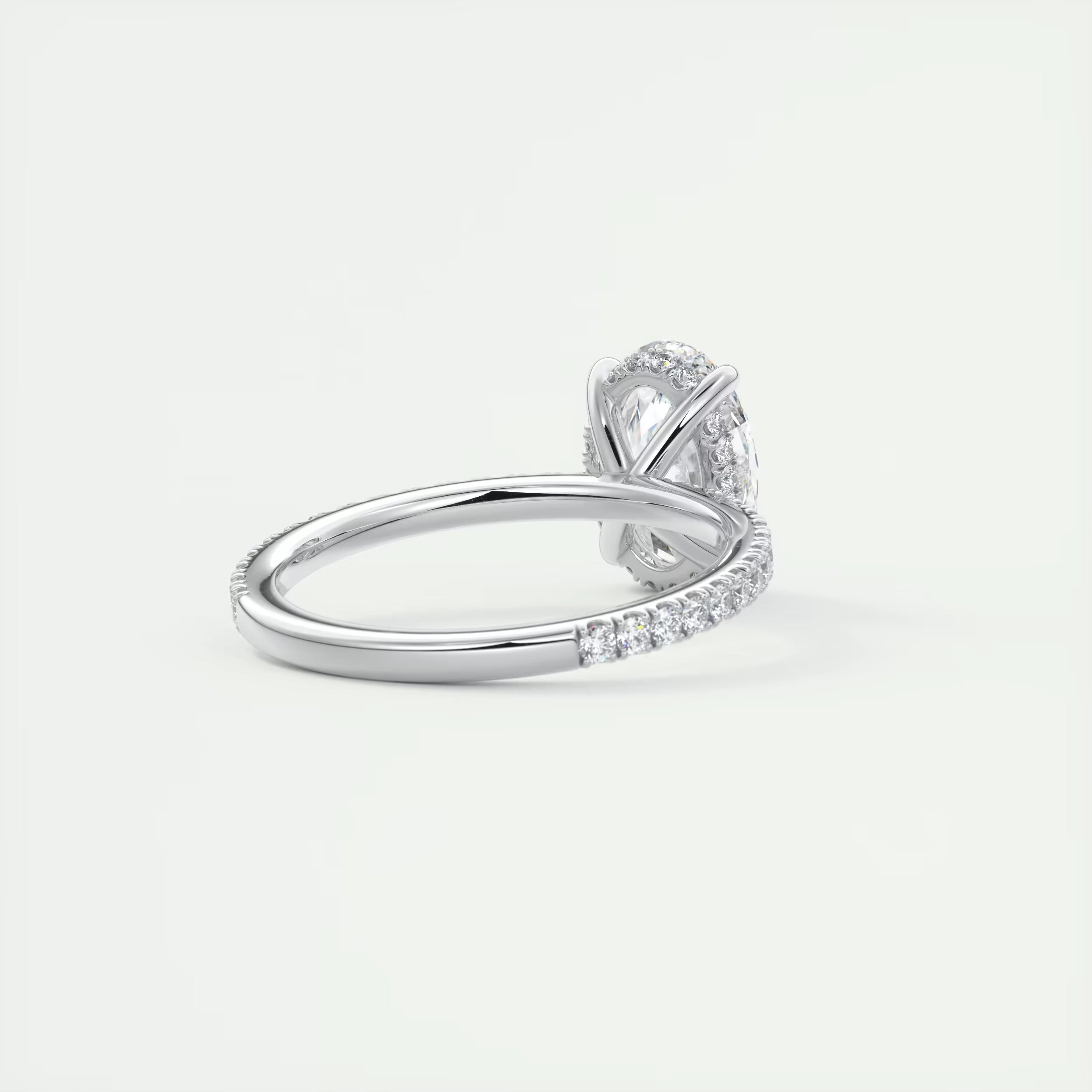 2.30 Ct The Harper Deluxe Oval Hidden Halo Pave Setting Ring