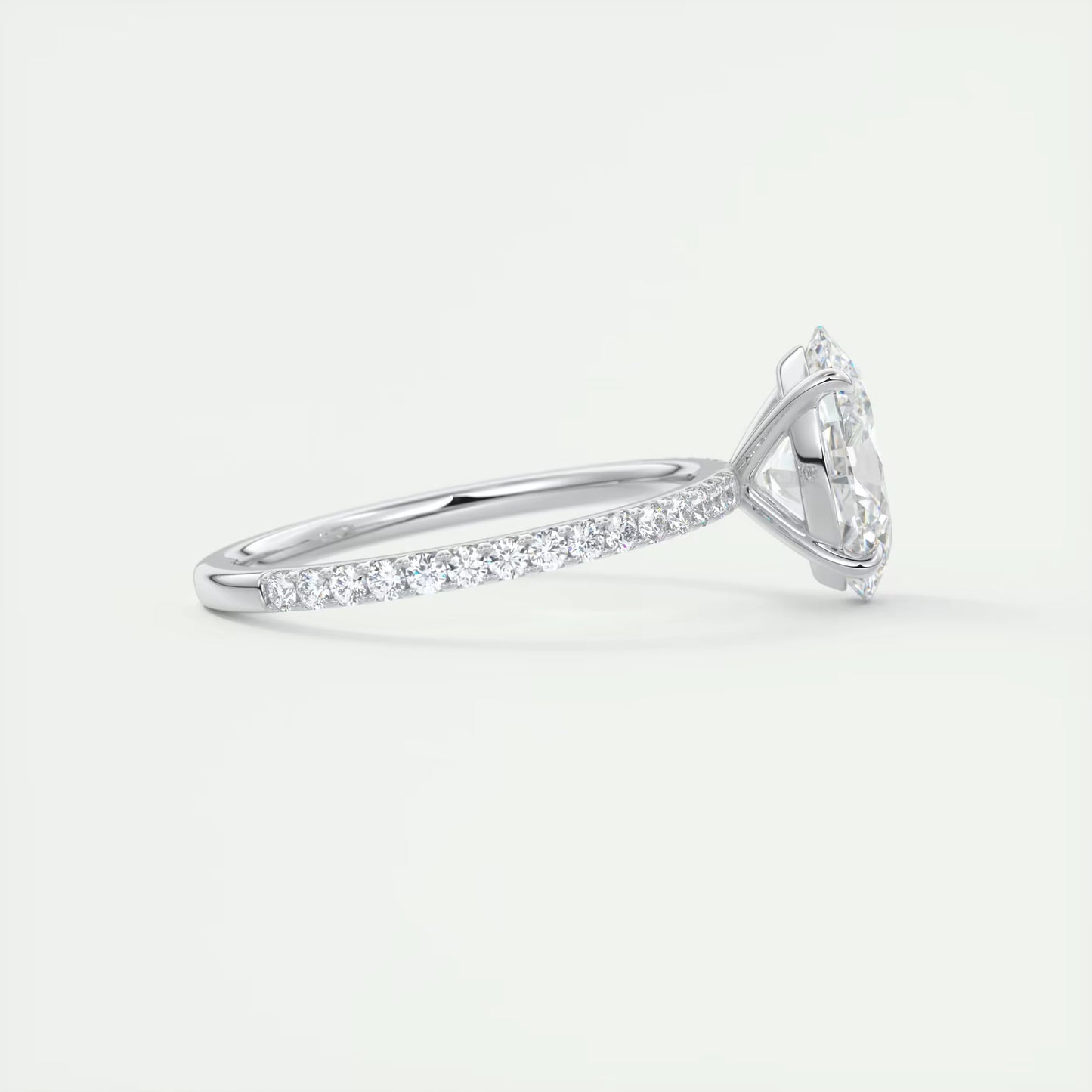 2.25 Ct Harper Pavé Oval Center with 1.5mm French Set Pavé Ring