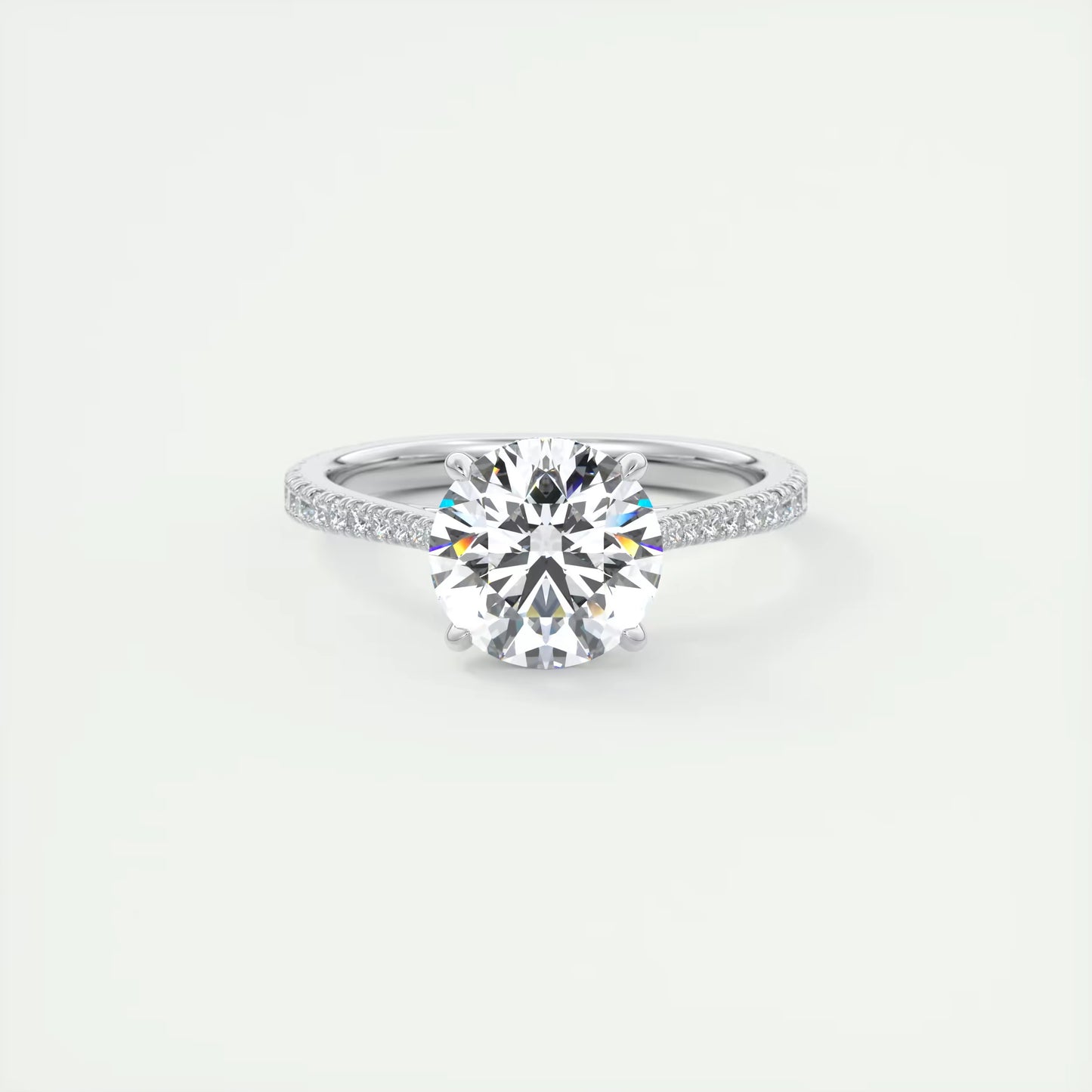 2.50 Ct The Cathedral Deluxe Round Hidden Halo Setting Ring