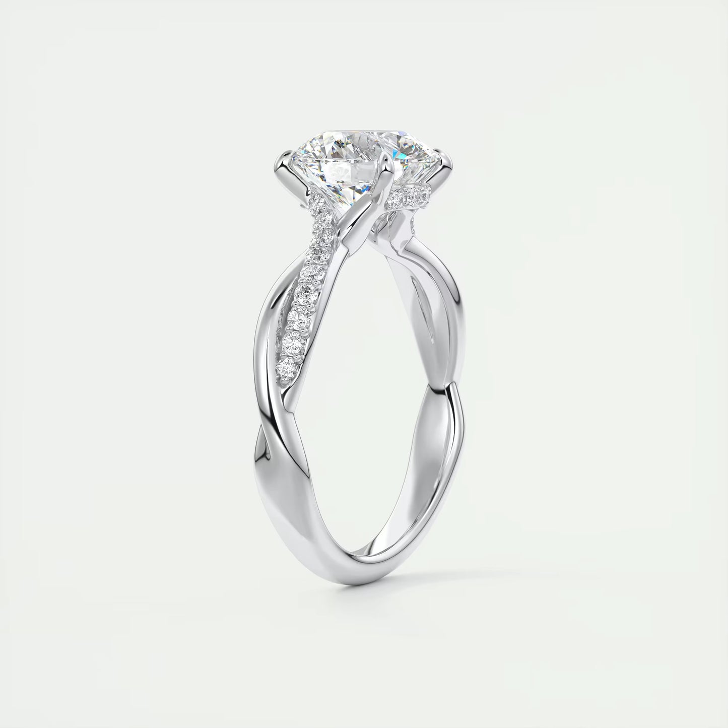 2.15 Ct The Knot Round Interwoven Solitaire Ring