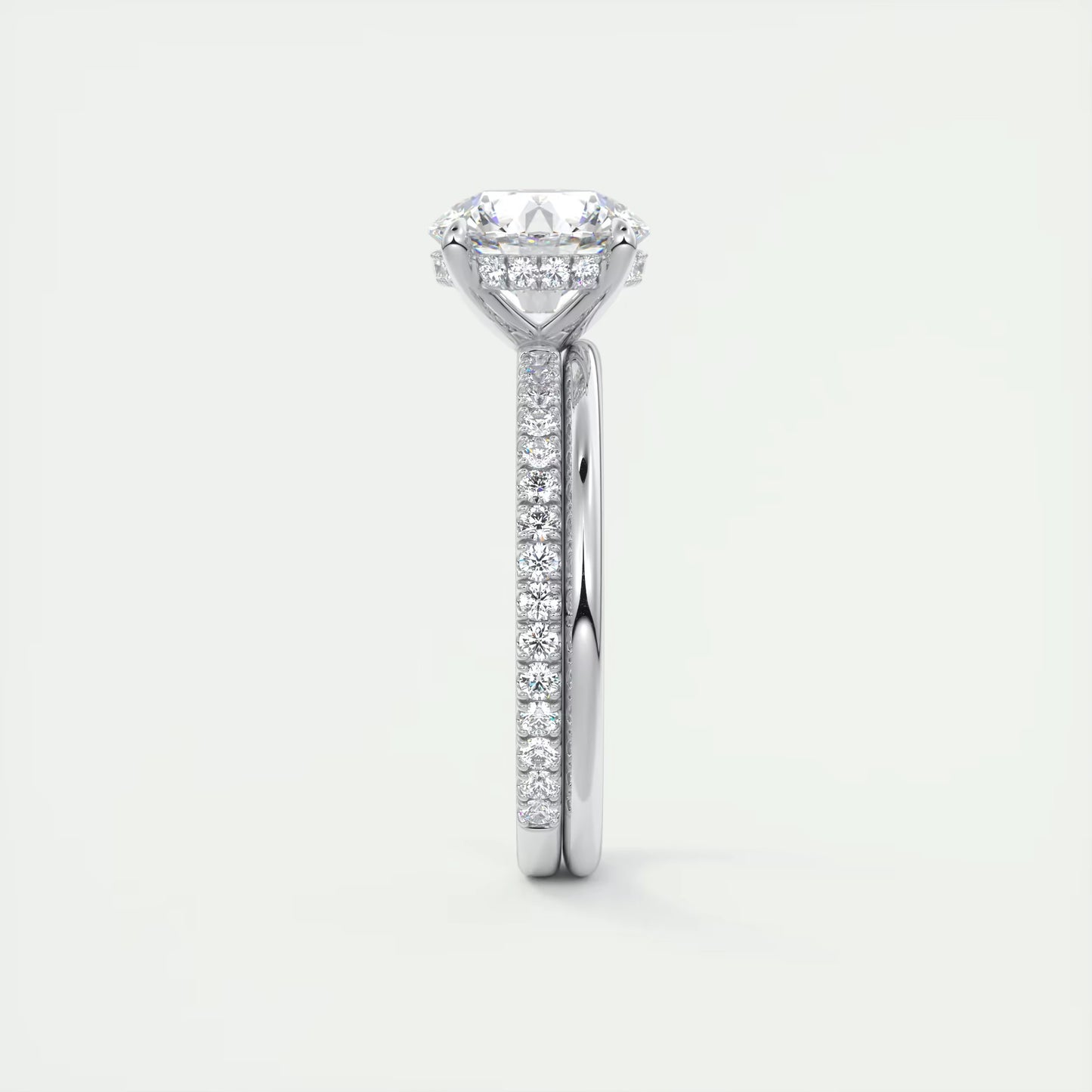 2.30 Ct The Harper Deluxe Round Hidden Halo Pave Setting Ring