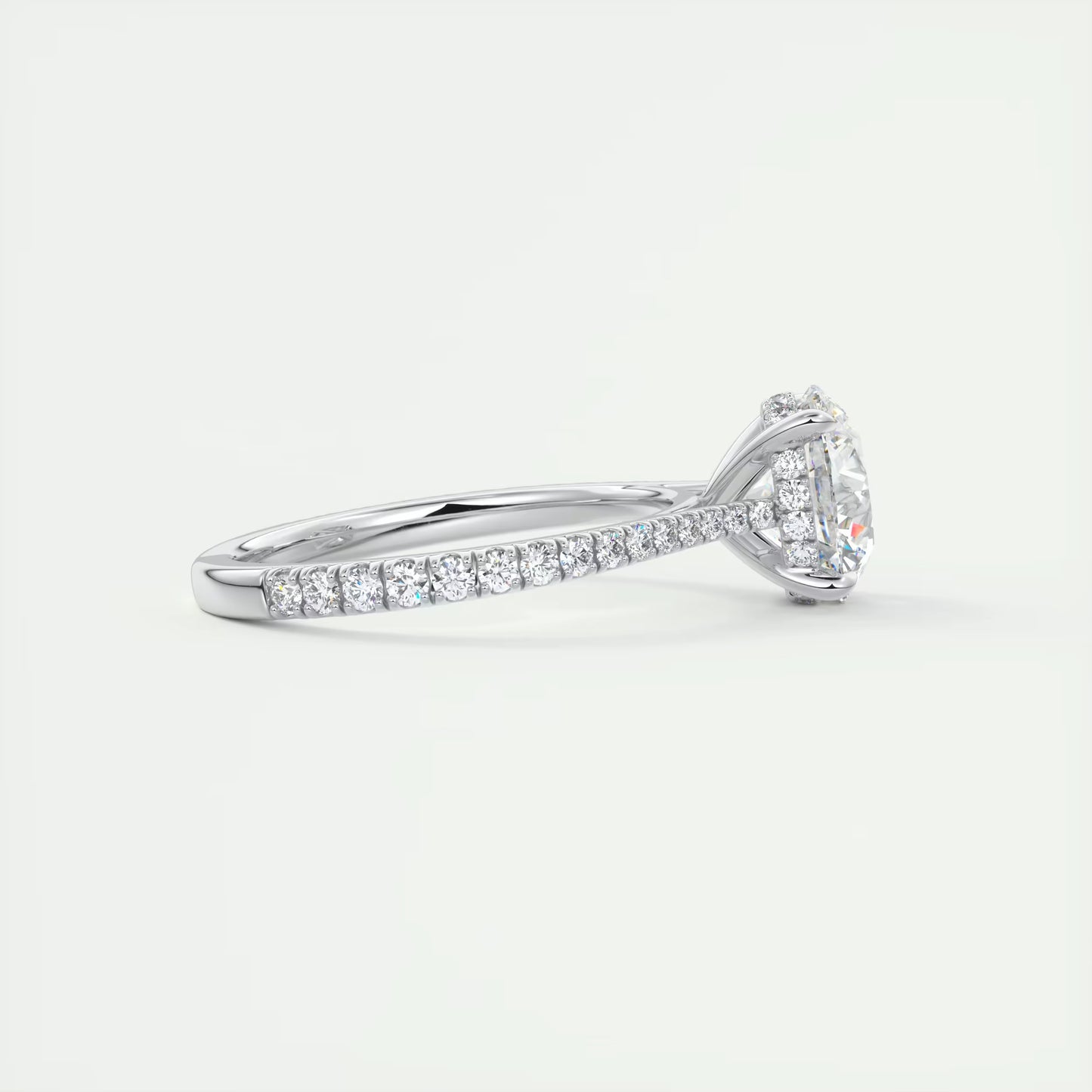 2.50 Ct The Cathedral Deluxe Round Hidden Halo Setting Ring