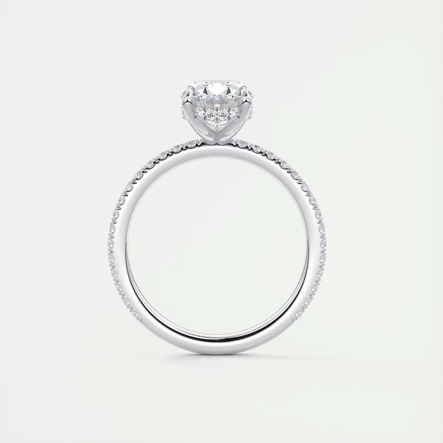 2.30 Ct The Harper Deluxe Oval Hidden Halo Pave Setting Ring