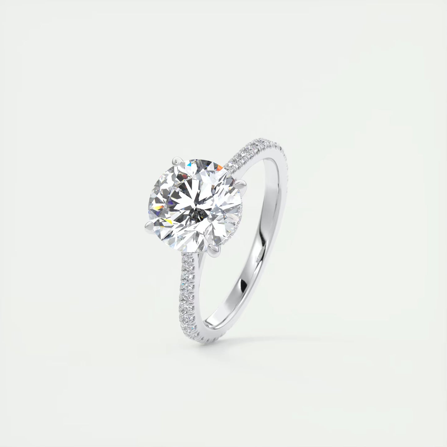 2.50 Ct The Cathedral Deluxe Round Hidden Halo Setting Ring