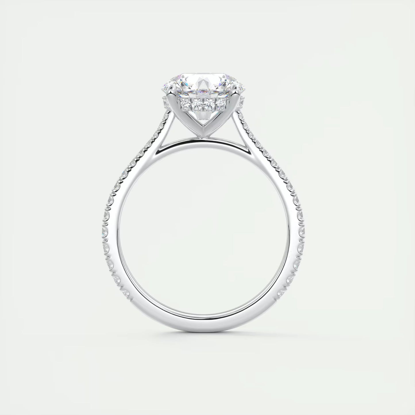 2.50 Ct The Cathedral Deluxe Round Hidden Halo Setting Ring
