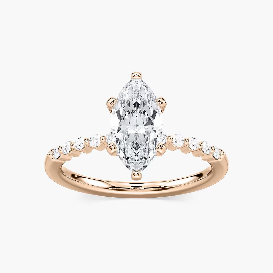 1.75 Ct In Marquise Bardot Scallop Engagement Ring