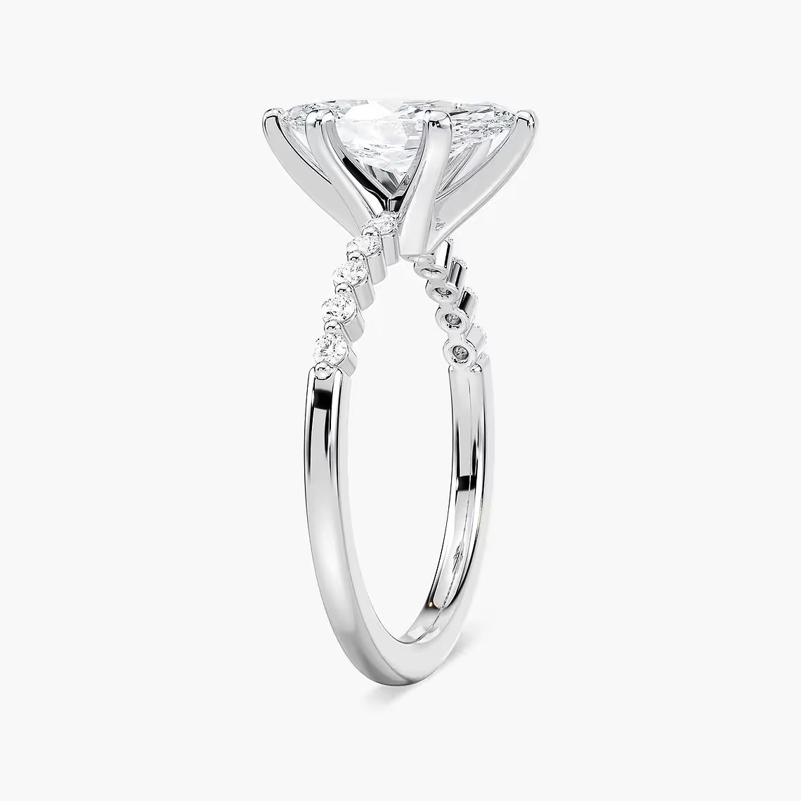 1.75 Ct In Marquise Bardot Scallop Engagement Ring