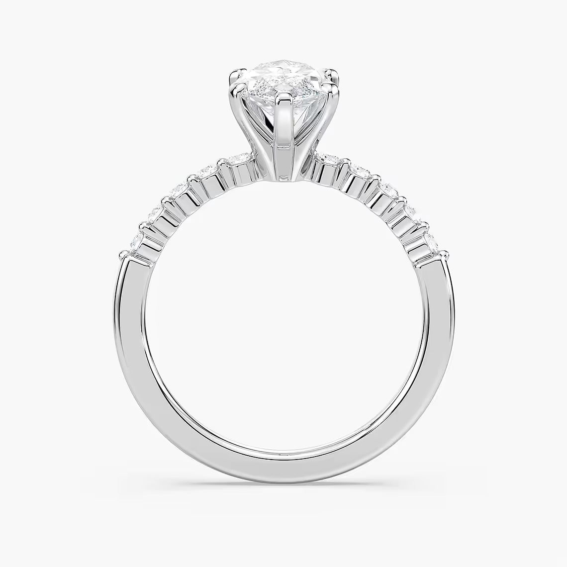 1.75 Ct In Marquise Bardot Scallop Engagement Ring