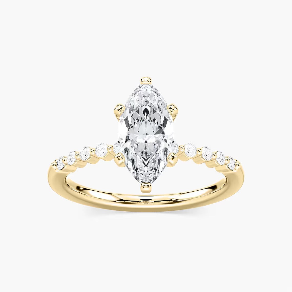 1.75 Ct In Marquise Bardot Scallop Engagement Ring
