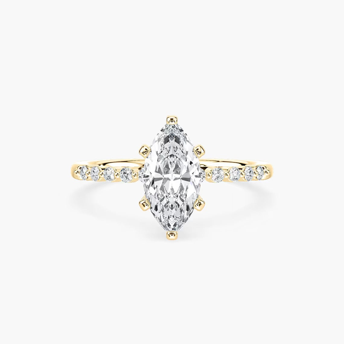 1.75 Ct In Marquise Bardot Scallop Engagement Ring