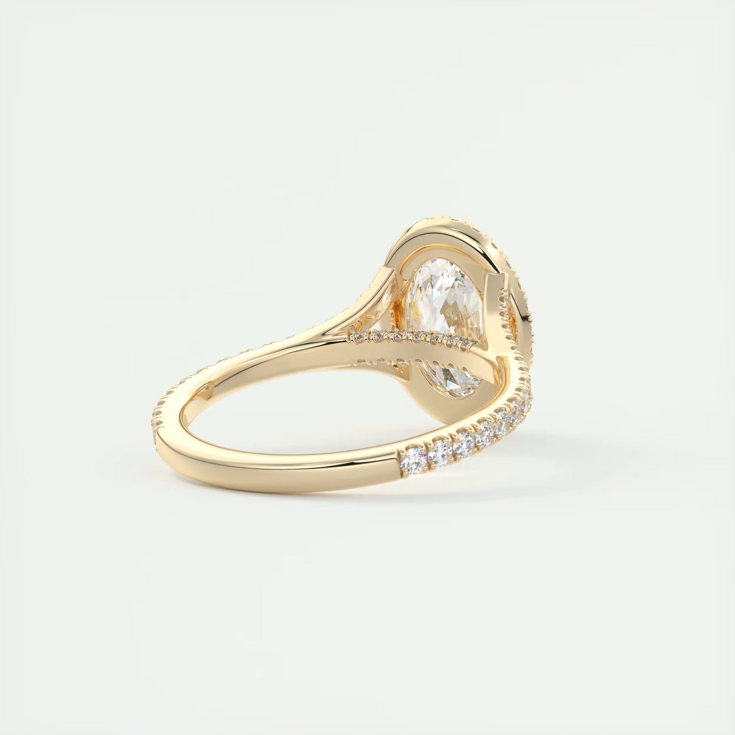 2.50 Ct The French Halo Oval Cut Diamond with Miniature Prongs Ring