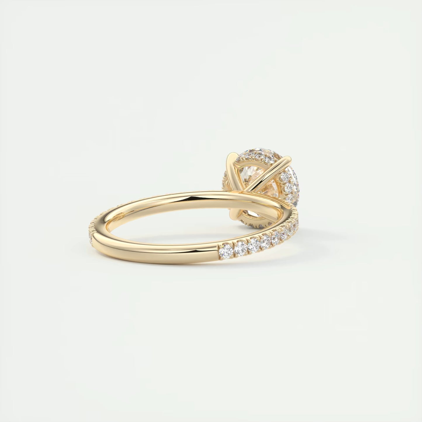 2.30 Ct The Harper Deluxe Round Hidden Halo Pave Setting Ring