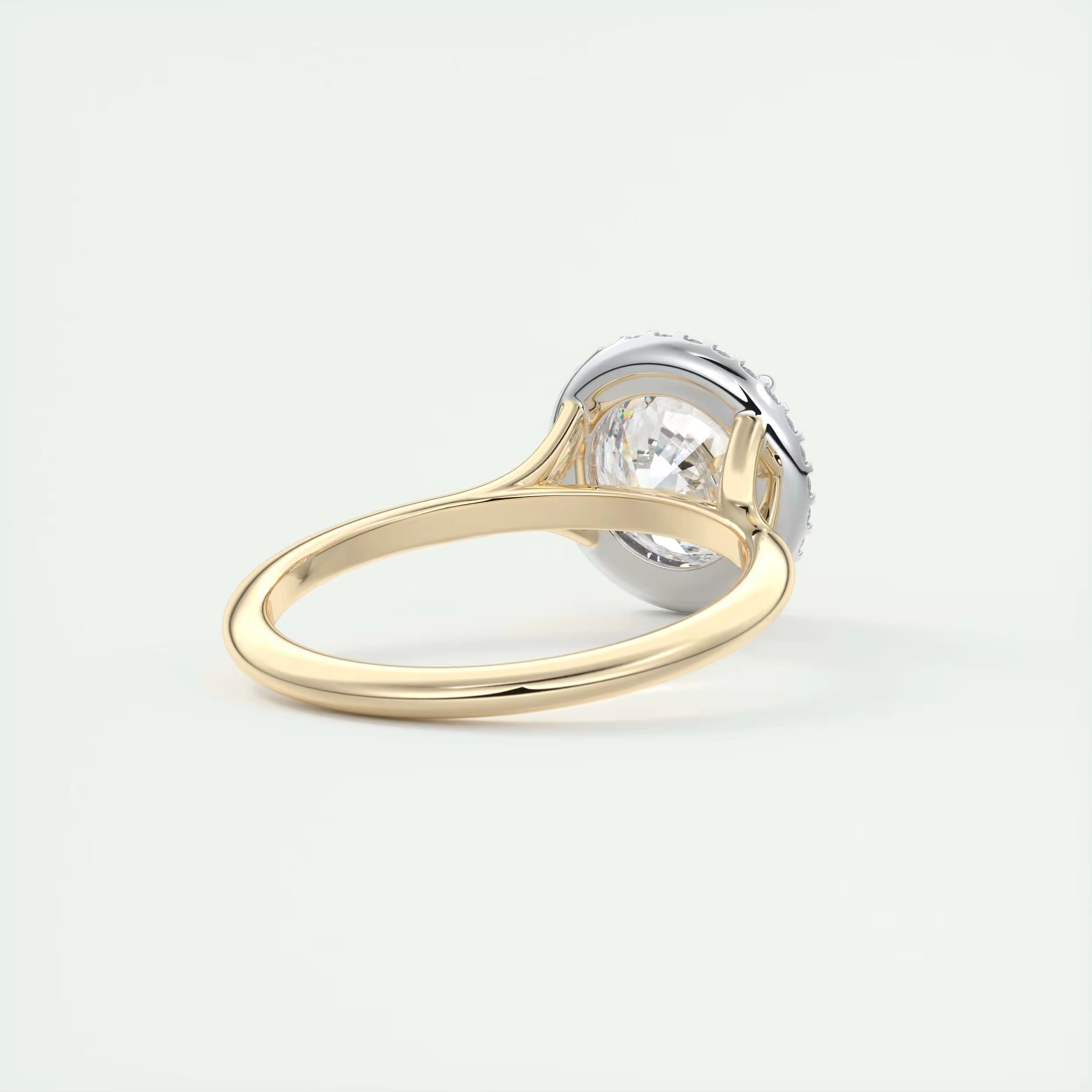 2.15 Ct The Breezy Halo Round Center with French Set Halo Rings