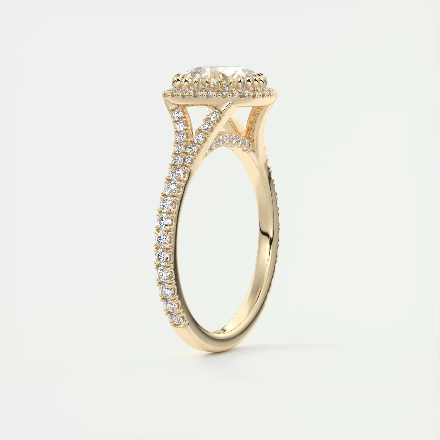 2.50 Ct The French Halo Cushion Cut Diamond with Miniature Prongs french pavé Ring