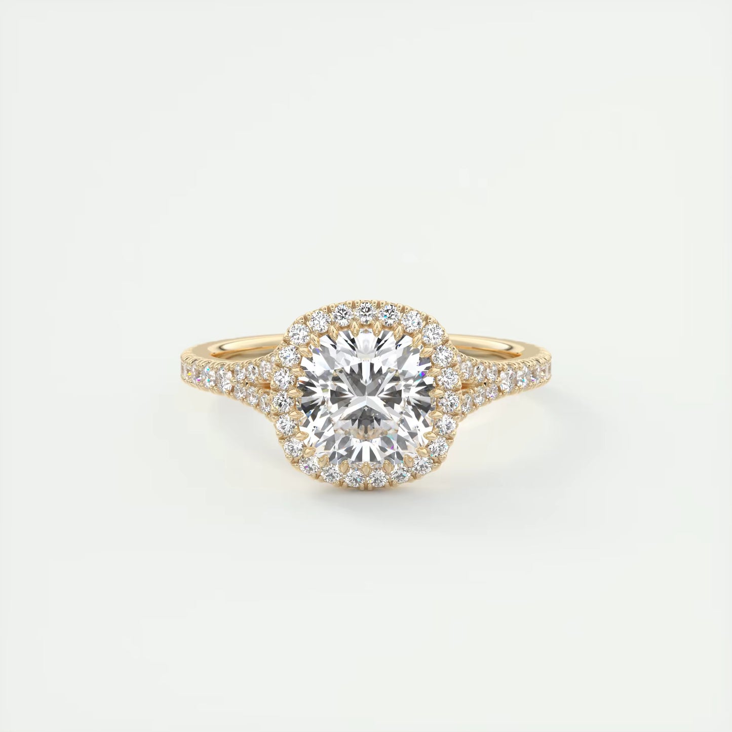 2.50 Ct The French Halo Cushion Cut Diamond with Miniature Prongs french pavé Ring
