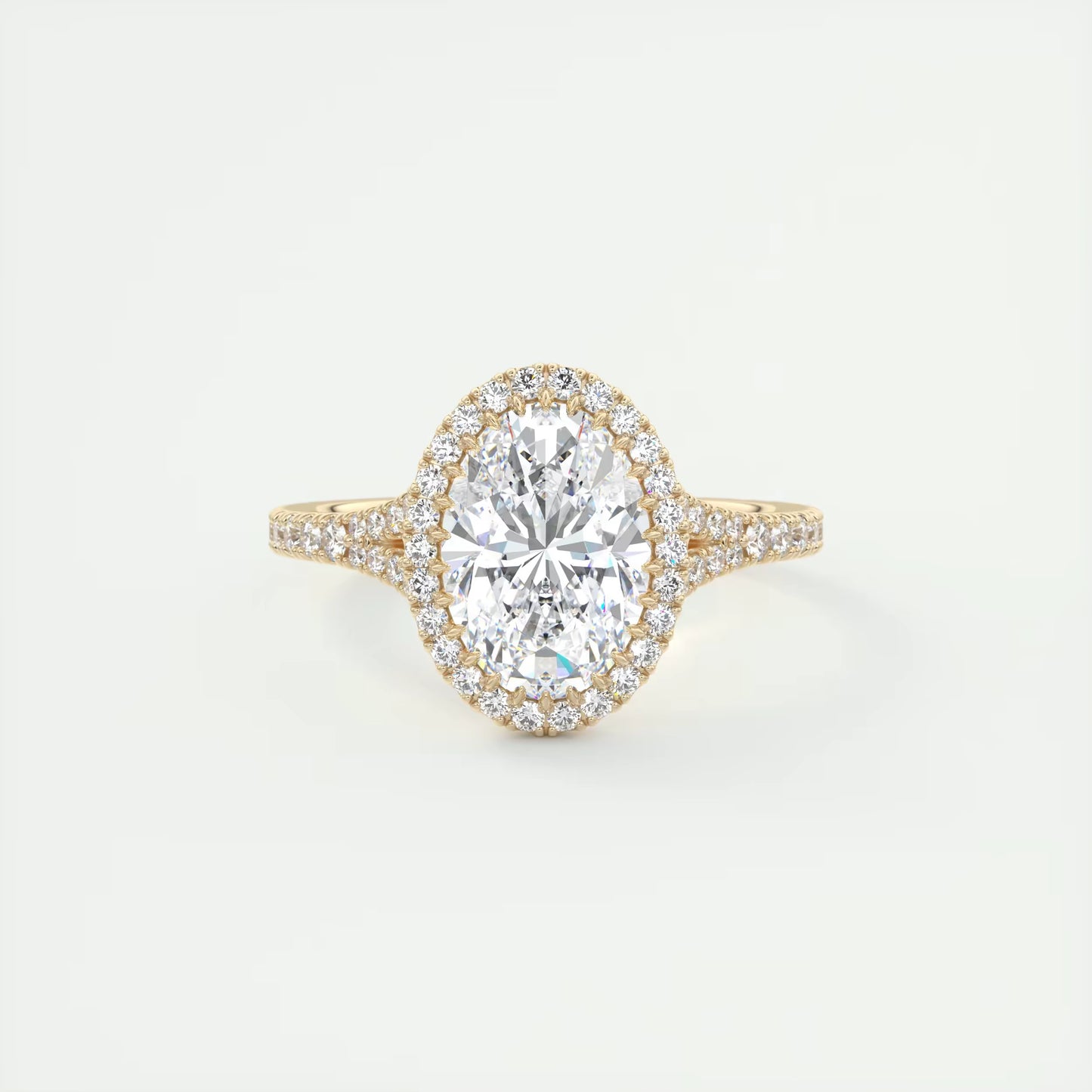 2.60 Ct The French Halo Oval Cut Diamond with Miniature Prongs Ring