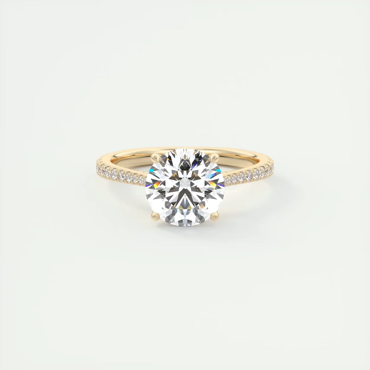 2.50 Ct The Cathedral Deluxe Round Hidden Halo Setting Ring