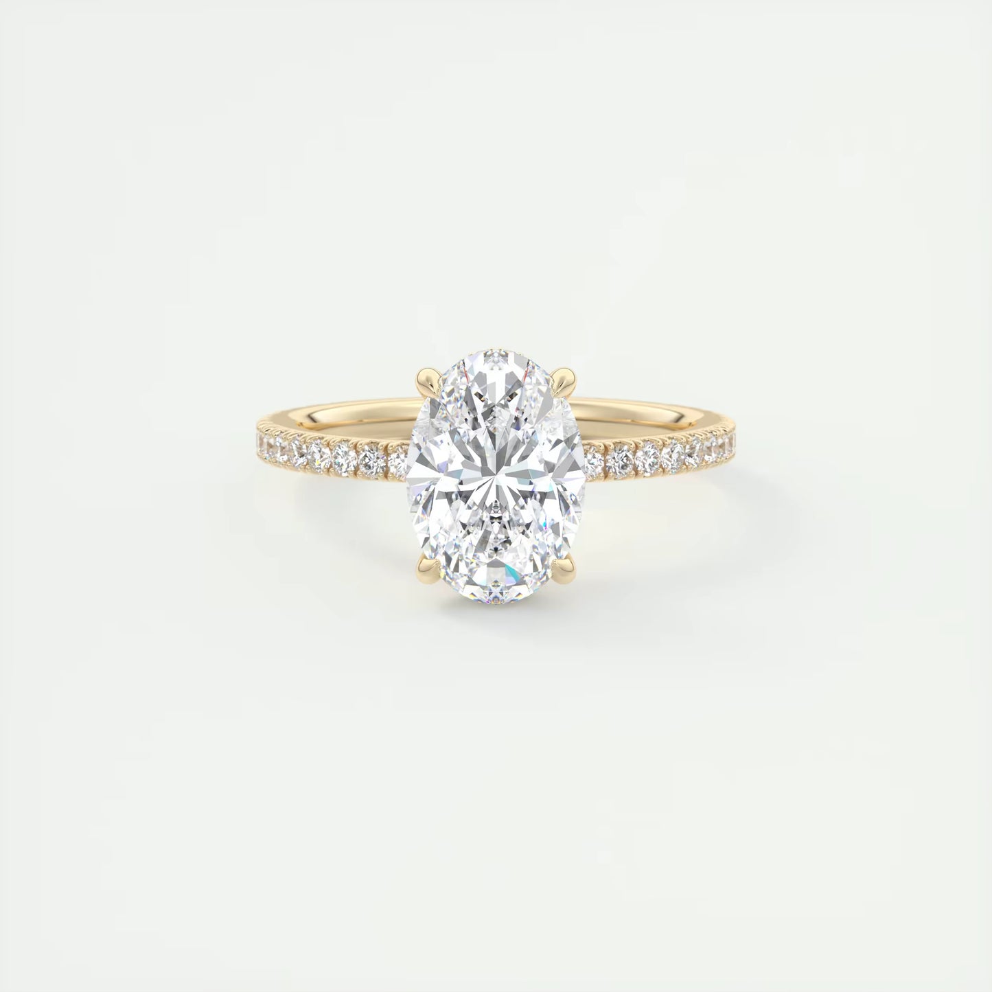 2.30 Ct The Harper Deluxe Oval Hidden Halo Pave Setting Ring