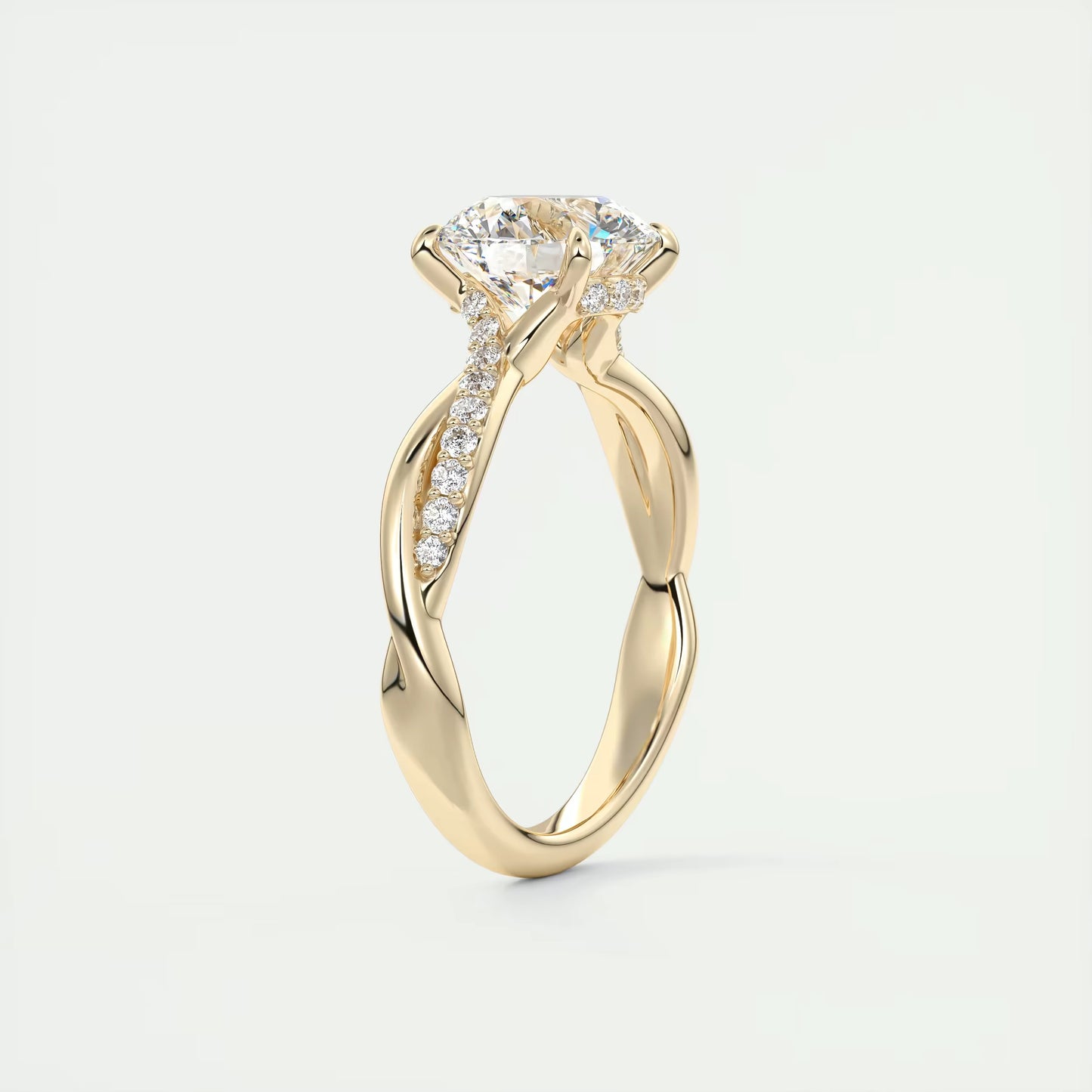 2.15 Ct The Knot Round Interwoven Solitaire Ring