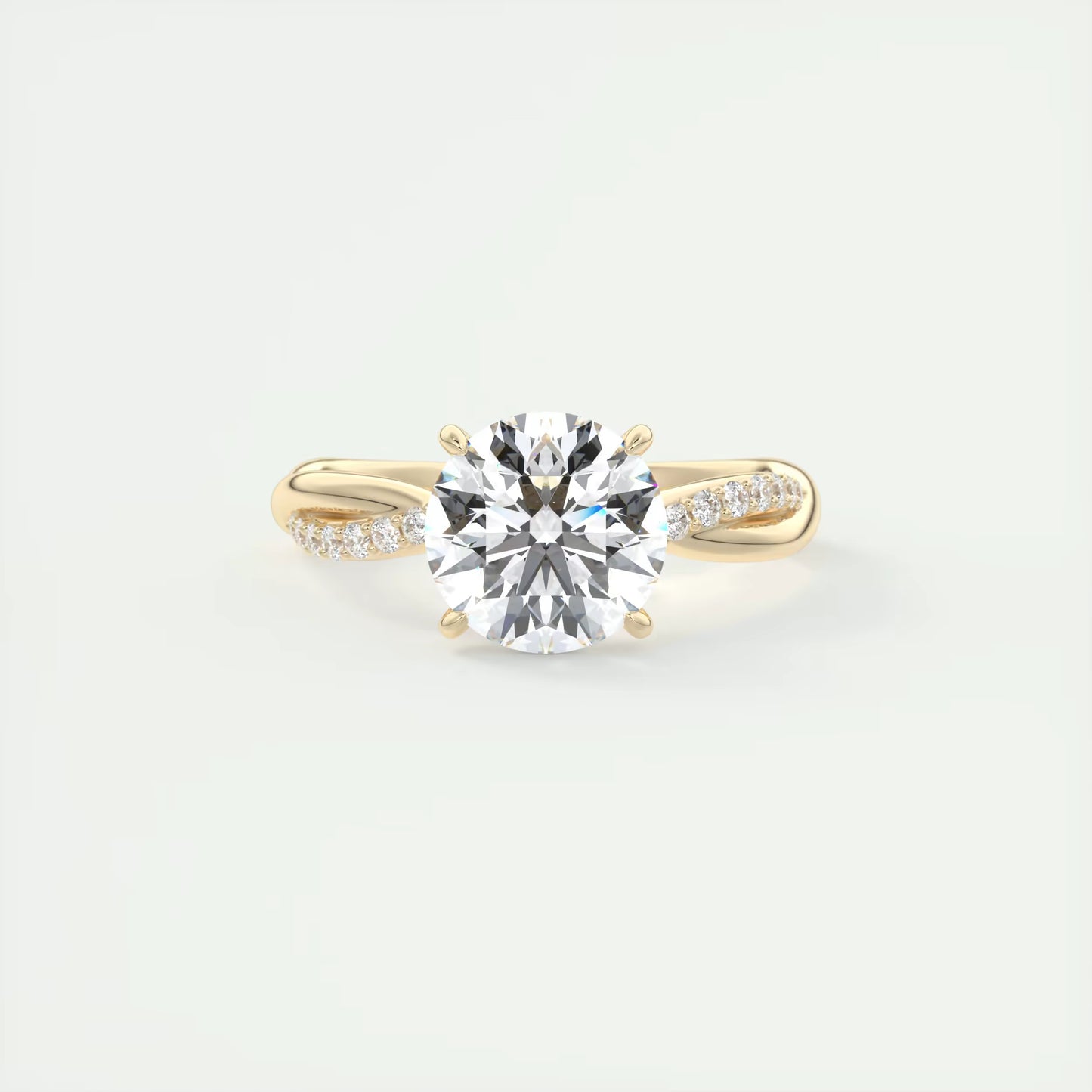 2.15 Ct The Knot Round Interwoven Solitaire Ring