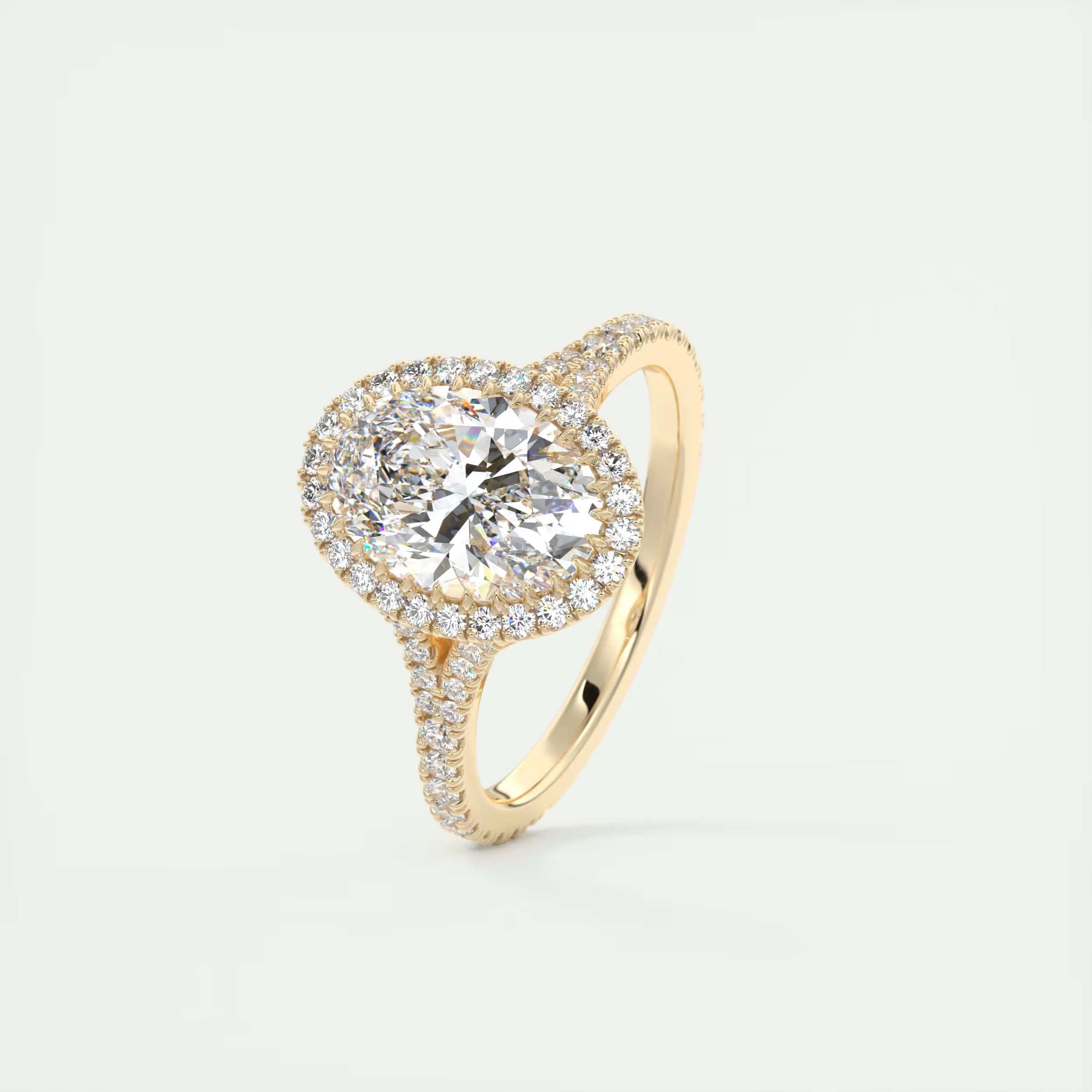 2.60 Ct The French Halo Oval Cut Diamond with Miniature Prongs Ring
