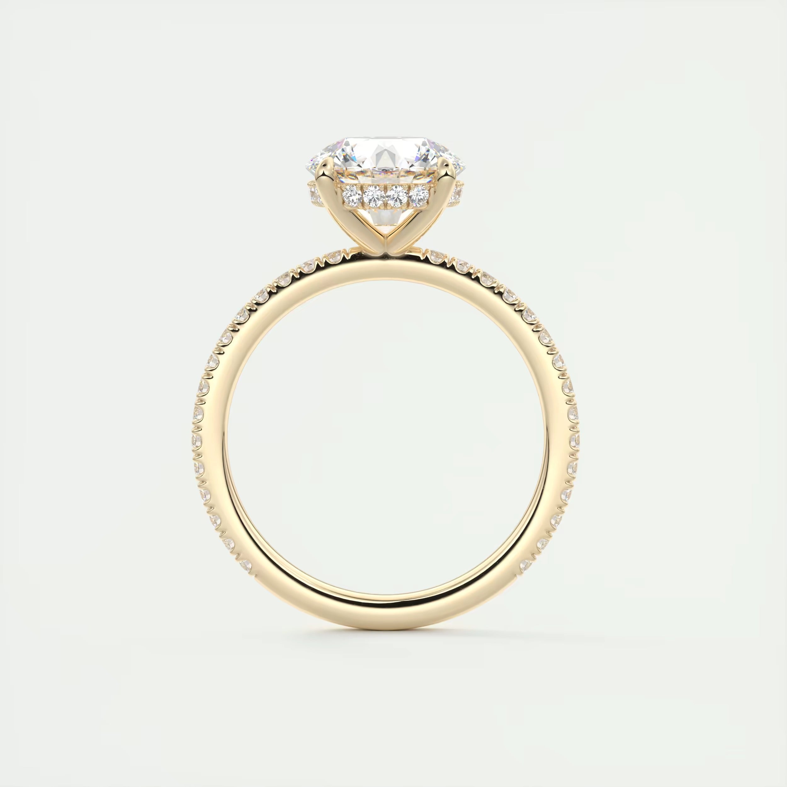 2.30 Ct The Harper Deluxe Round Hidden Halo Pave Setting Rings