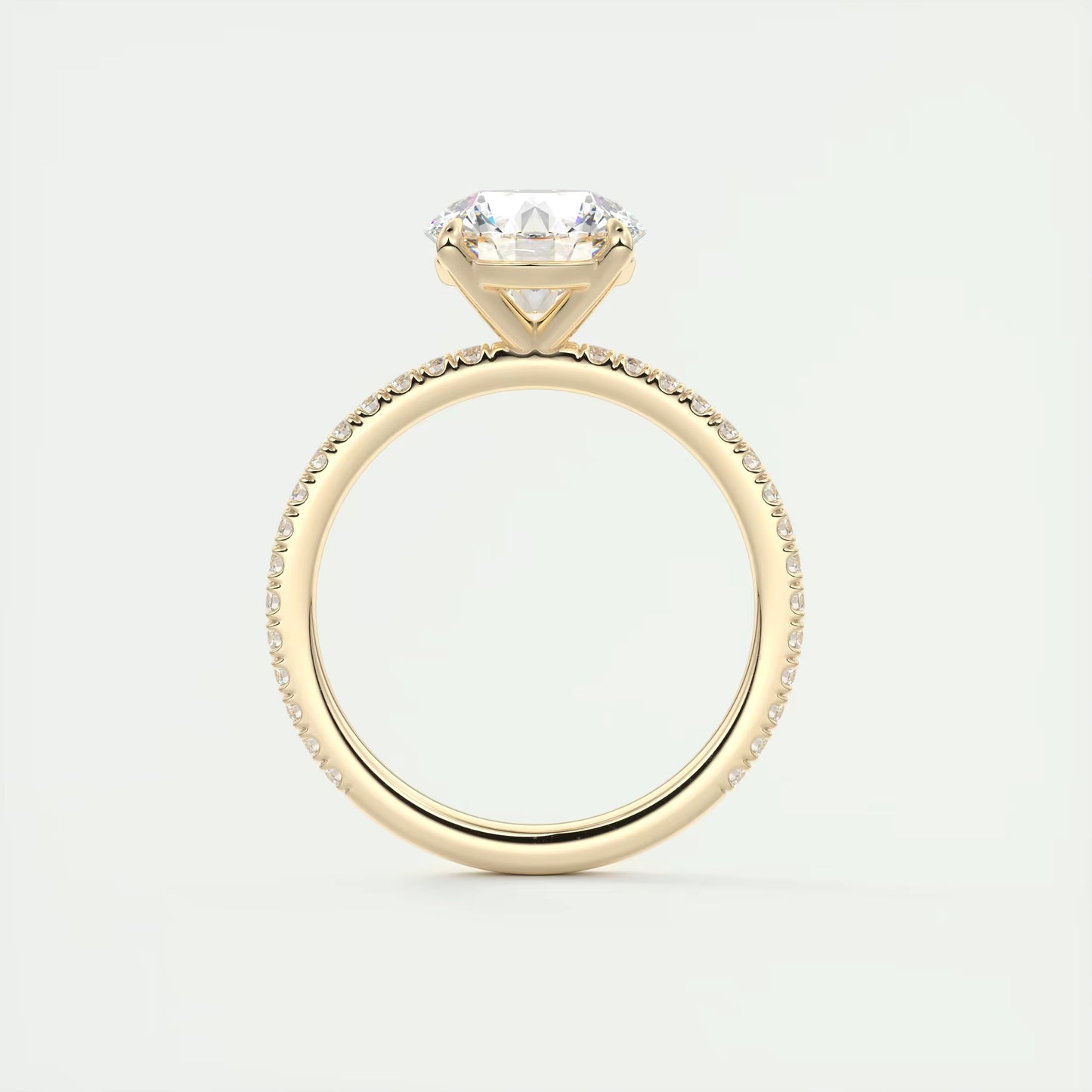 2.25 Ct Harper Classic Pavé Round Solitaire Pavé Setting Ring