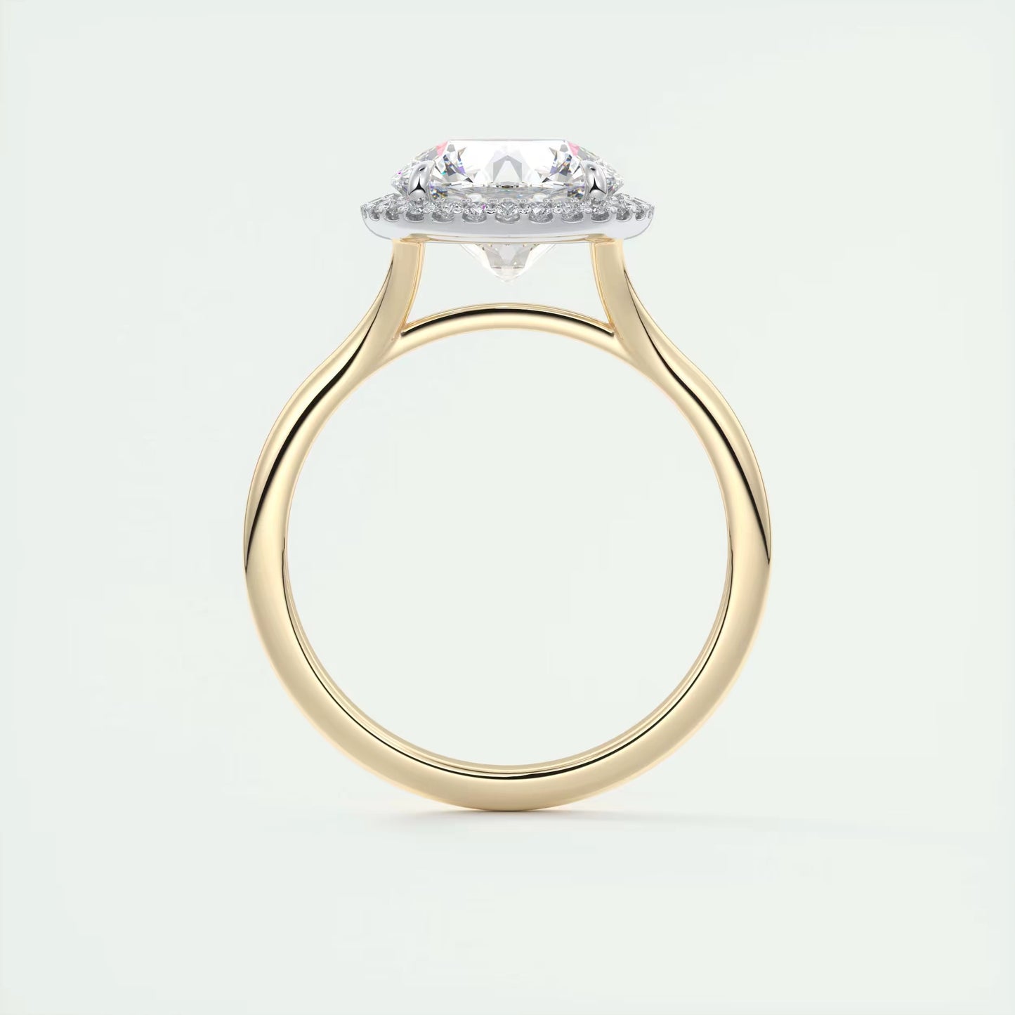 2.15 Ct The Breezy Halo Round Center with French Set Halo Ring