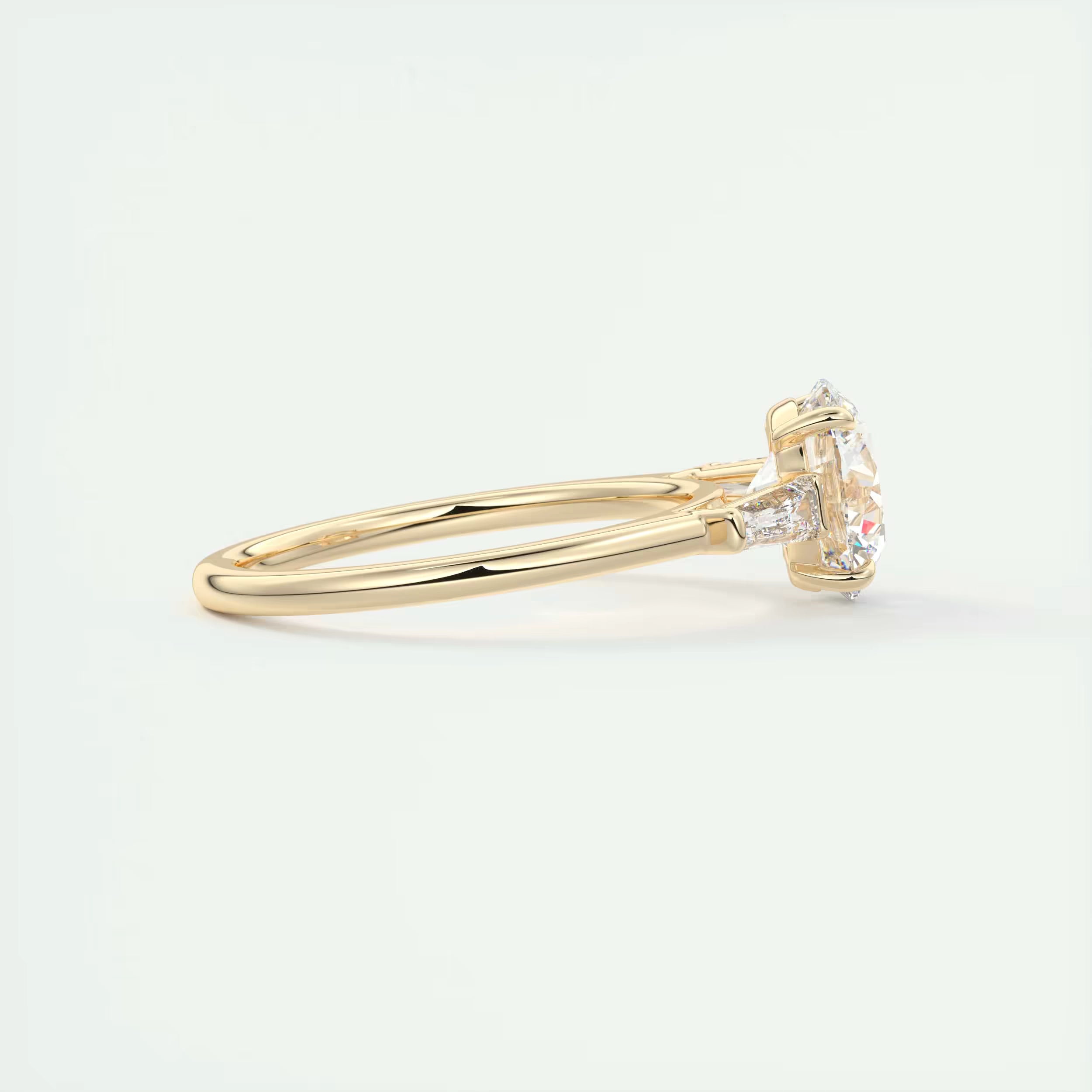 2.50 Ct Round Tapered Baguettes Diamond Solitaire Ring Engagement Ring