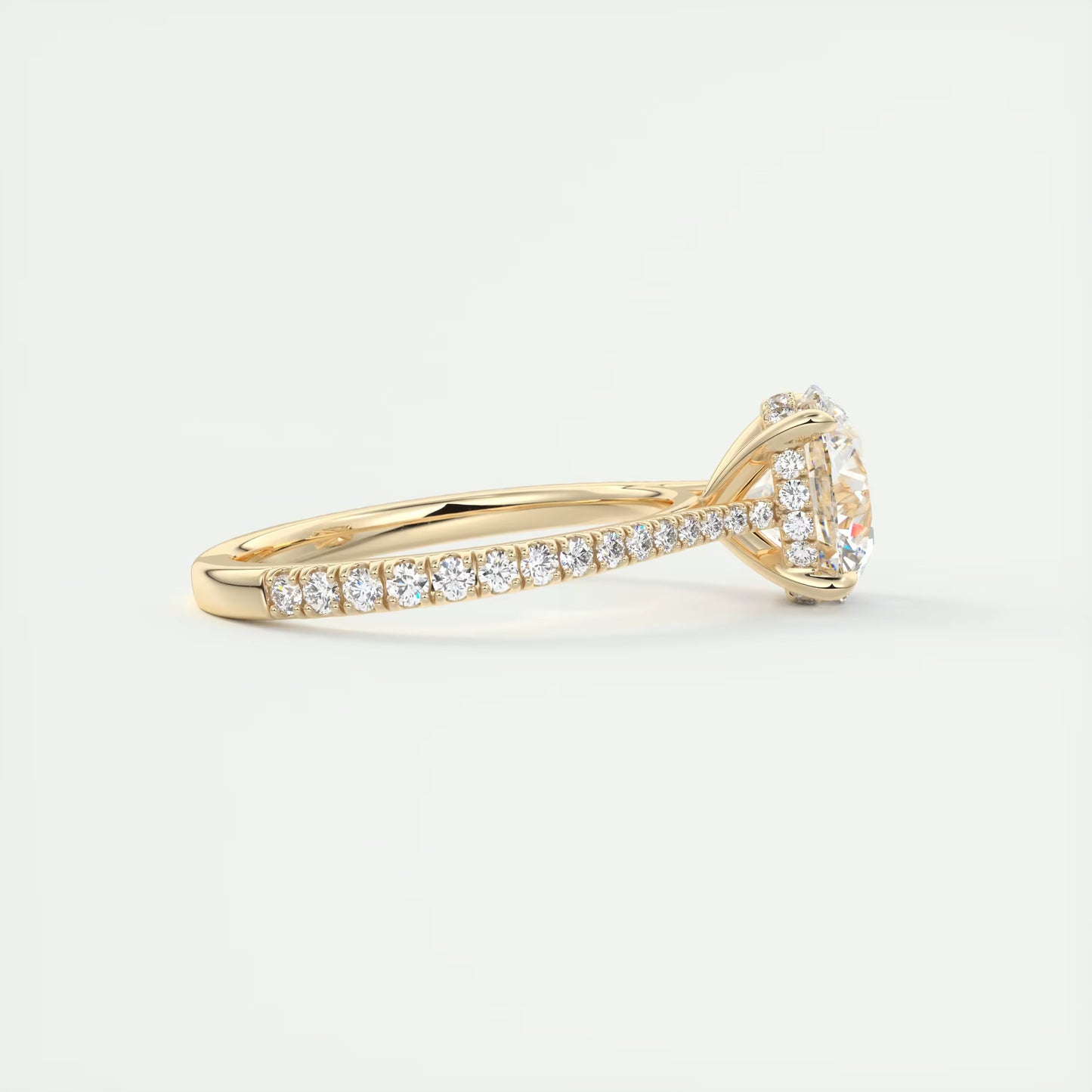 2.50 Ct The Cathedral Deluxe Round Hidden Halo Setting Ring