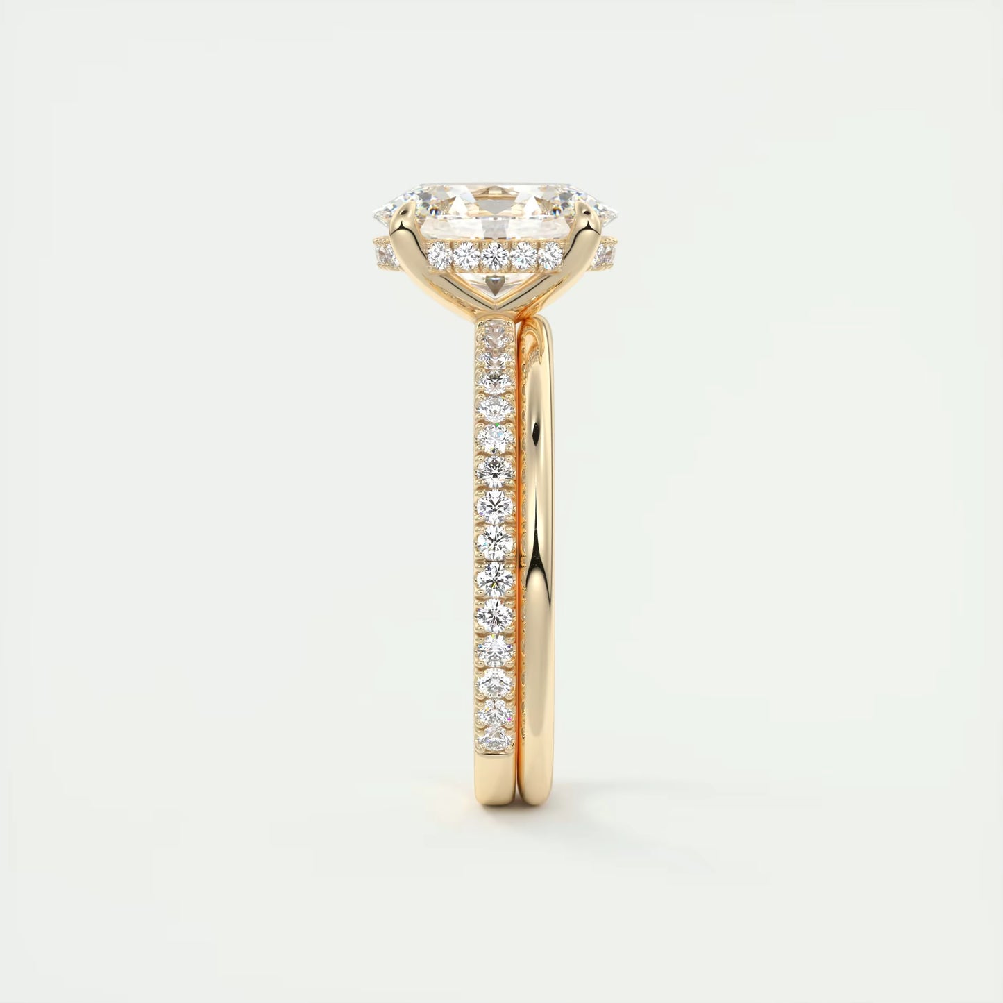 2.30 Ct The Harper Deluxe Oval Hidden Halo Pave Setting Ring