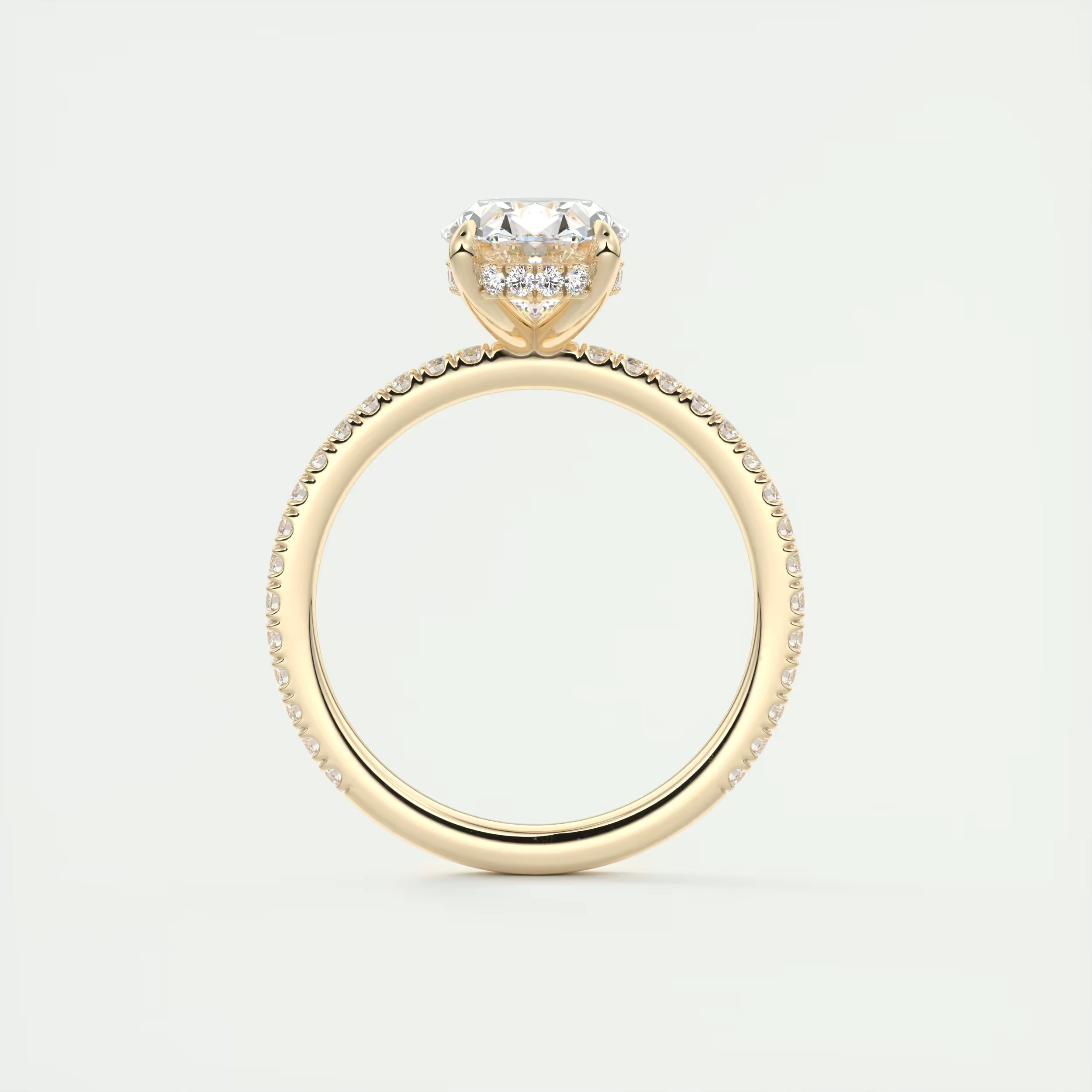 2.30 Ct The Harper Deluxe Oval Hidden Halo Pave Setting Ring