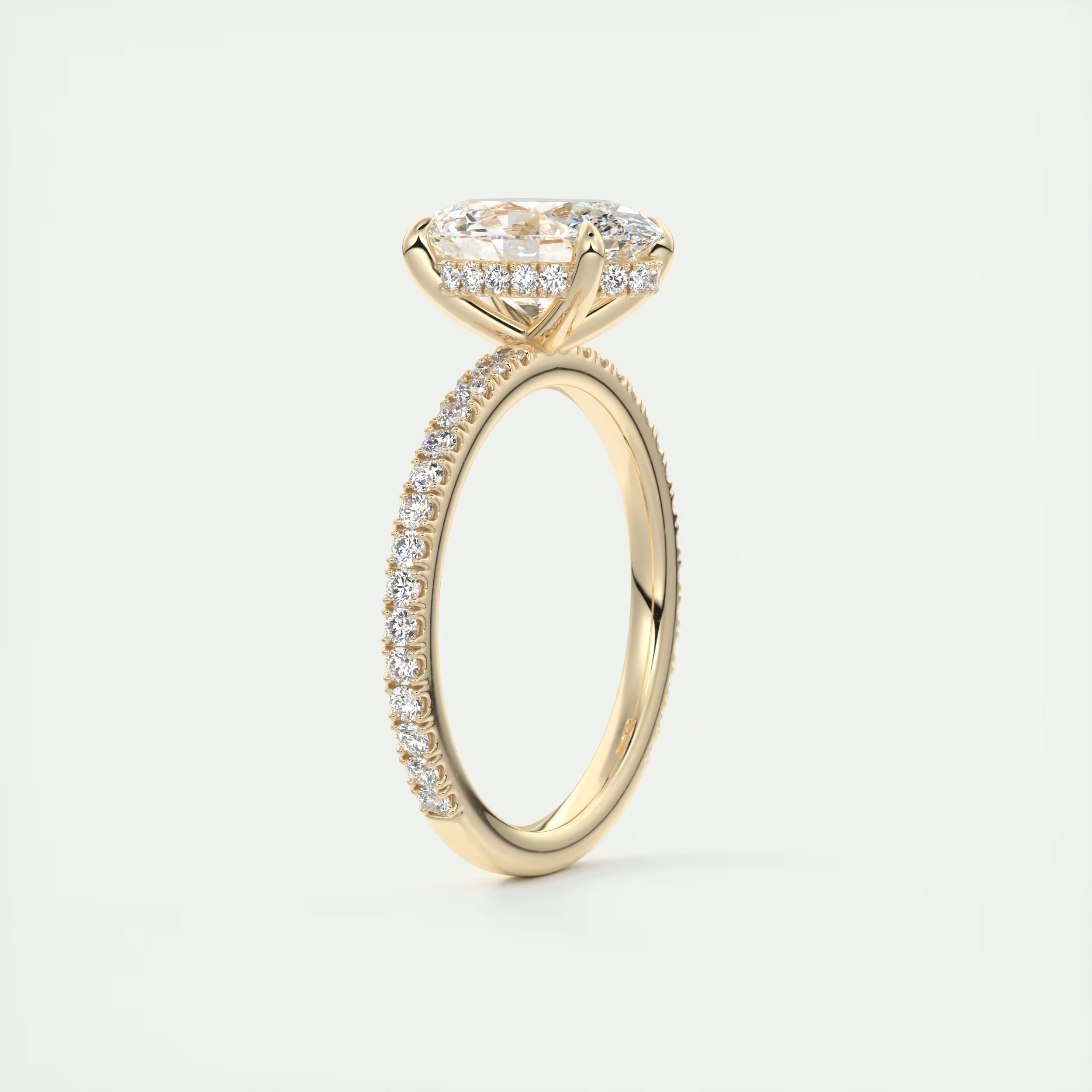 2.30 Ct The Harper Deluxe Oval Hidden Halo Pave Setting Ring