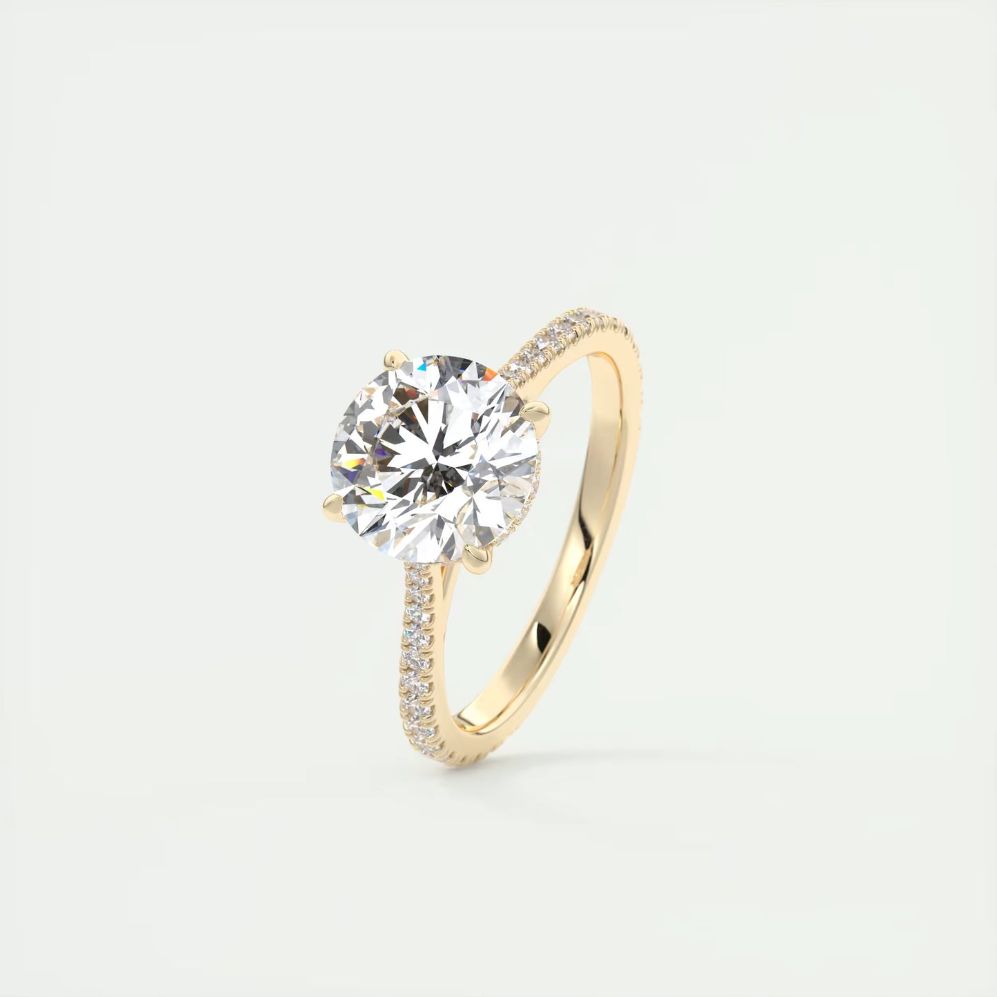 2.50 Ct The Cathedral Deluxe Round Hidden Halo Setting Ring
