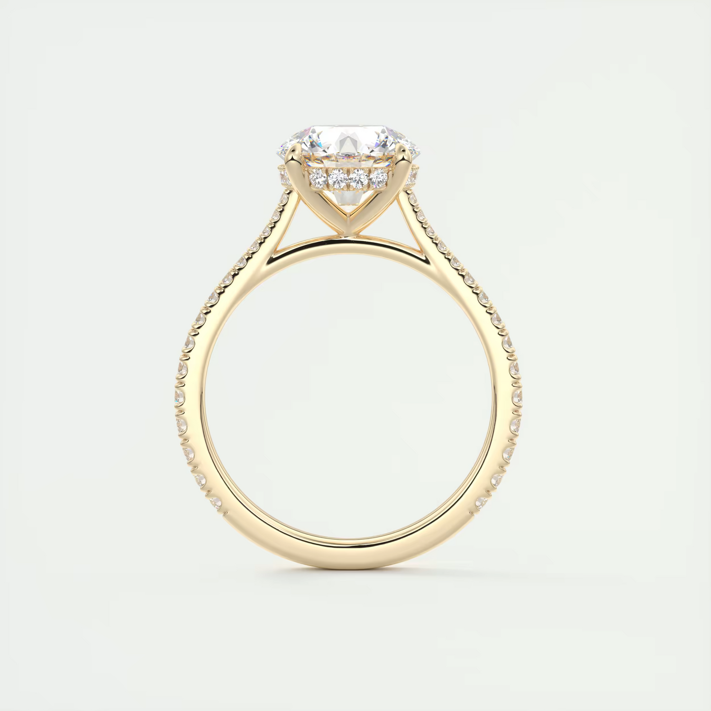 2.50 Ct The Cathedral Deluxe Round Hidden Halo Setting Ring