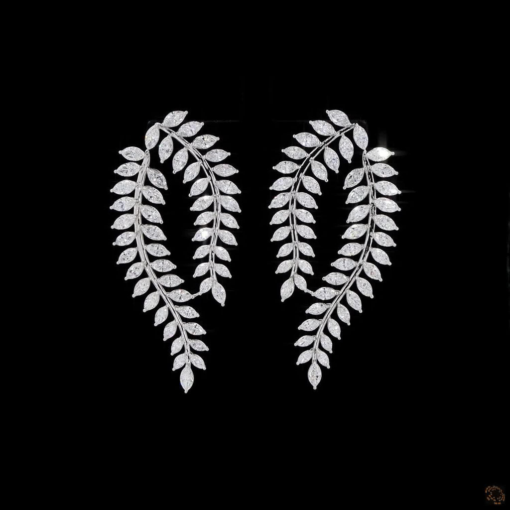 11.47 Ct Natural Diamond Earrings 14k White Gold