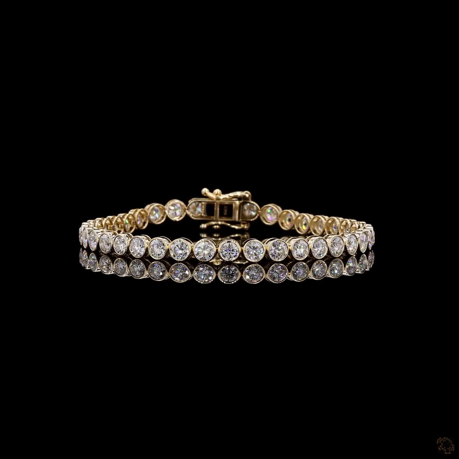 8.4 Ct Full Bezel Setting Smooth solid gold rim securing each stone