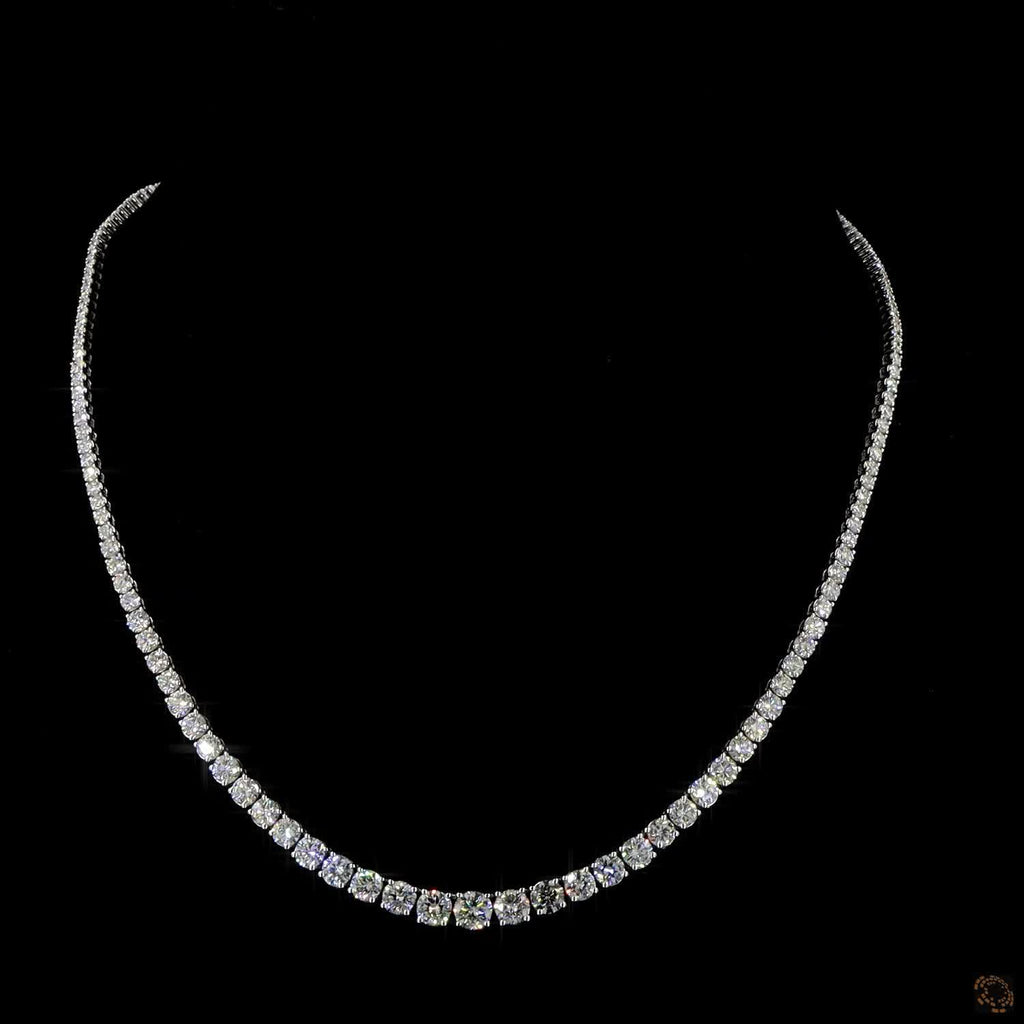 9.18 Ct Fine Diamond Tennis Necklace for Women – Brilliant Cut Diamonds