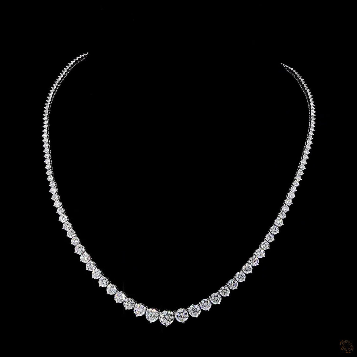 21.17 Ct High-Carat Graduated Round Cut Lab-Grown Diamond Tennis Necklace in 14K White Gold