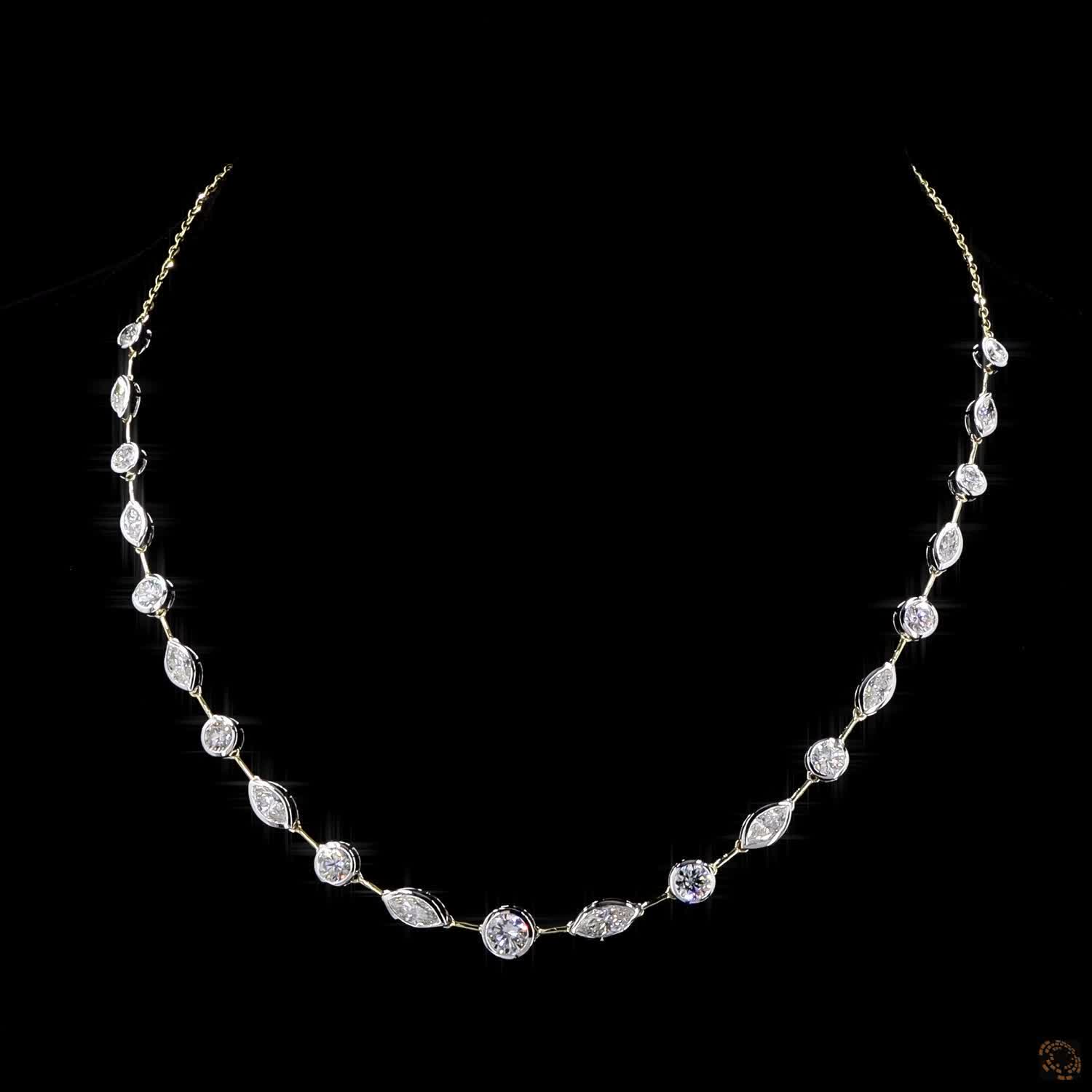 5.30Ct Certified Marquise Diamond Minimalist Chain Necklace