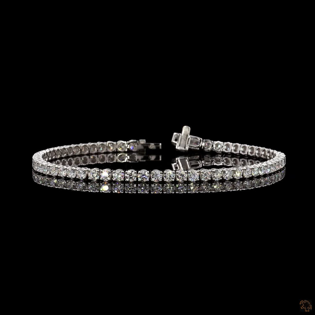 4.03 Ctw Single Line with Diamonds Tennis Bracelet - 4 Prong Straight