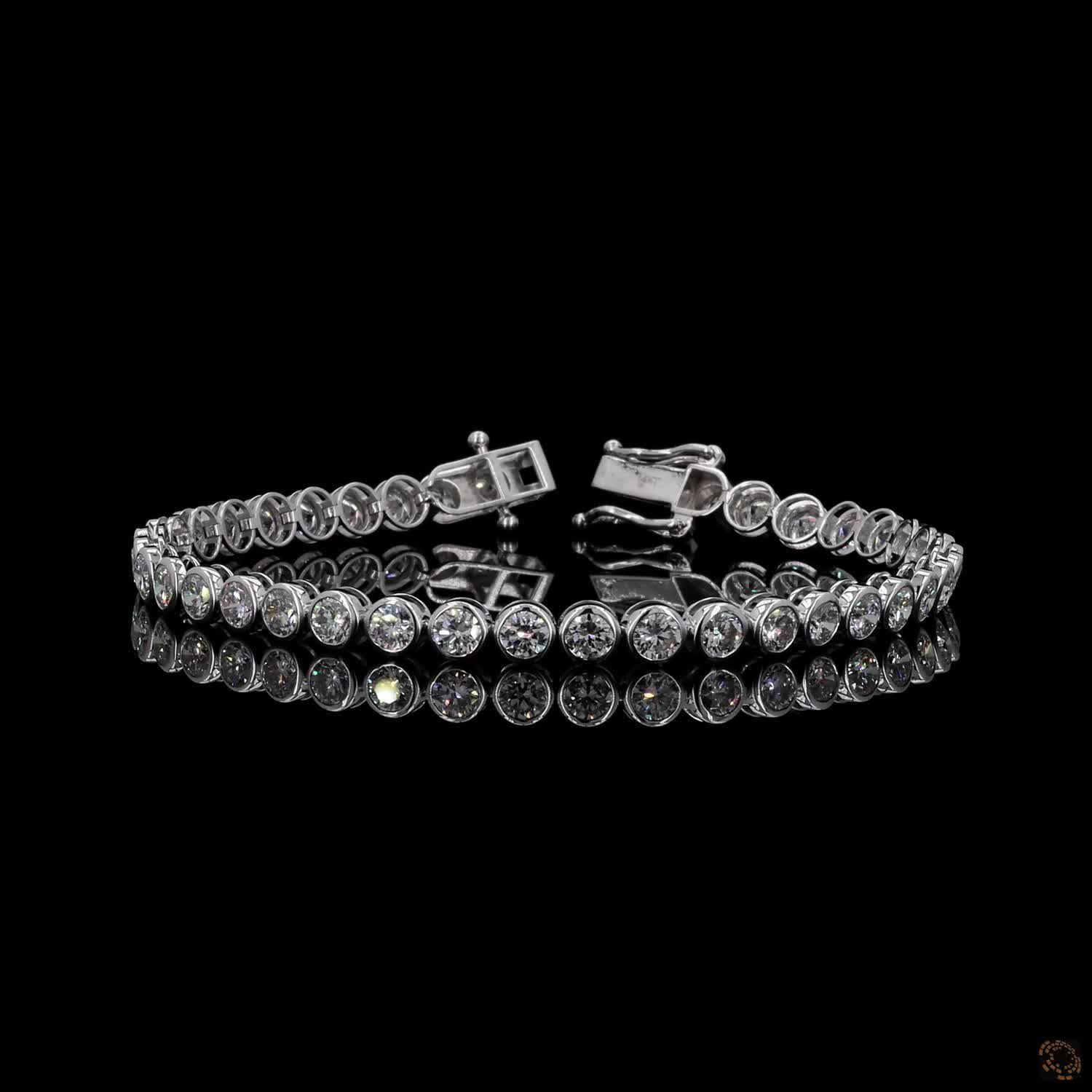 8.35 Ct Silver Round Crystal Tennis Bracelet for Women – Classic Sparkling Link Bracelet