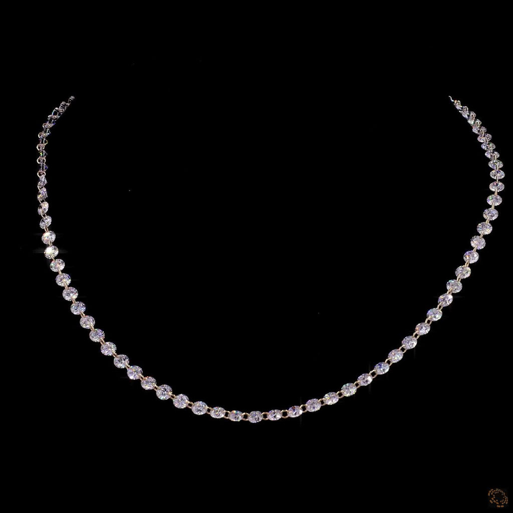 16.21 CT Classic Round Diamond Tennis Necklace | Lab Grown Diamond Choker | Anniversary Gift for Her