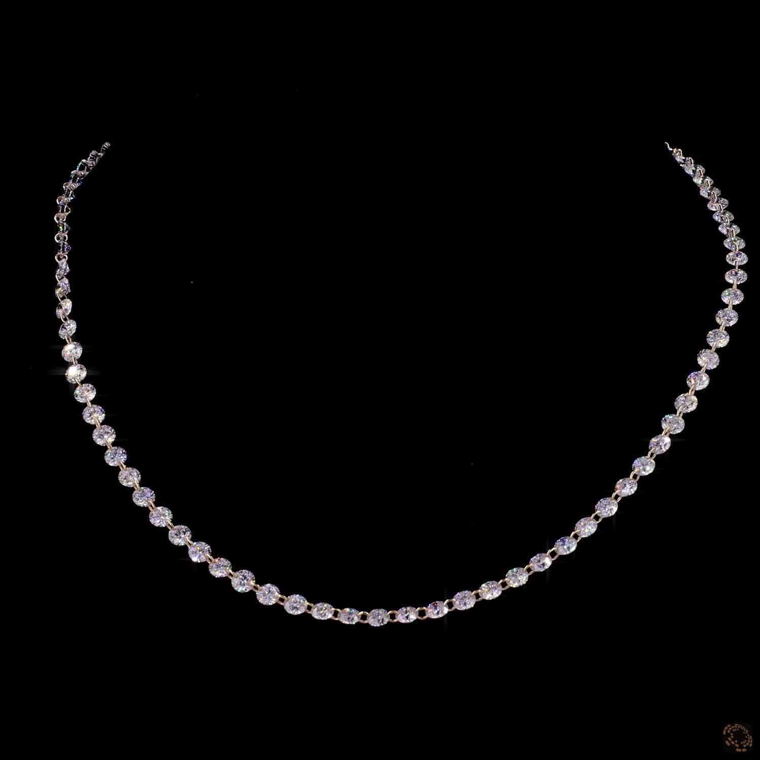 16.21 CT Classic Round Diamond Tennis Necklace | Lab Grown Diamond Choker | Anniversary Gift for Her