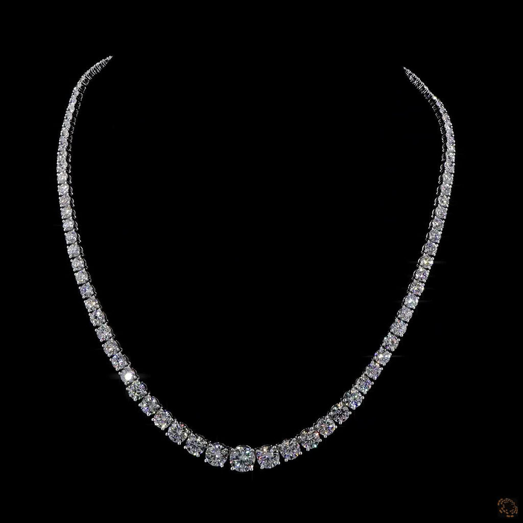 27.80 Ct Premium Graduated Diamond Tennis Necklace – Timeless Luxury