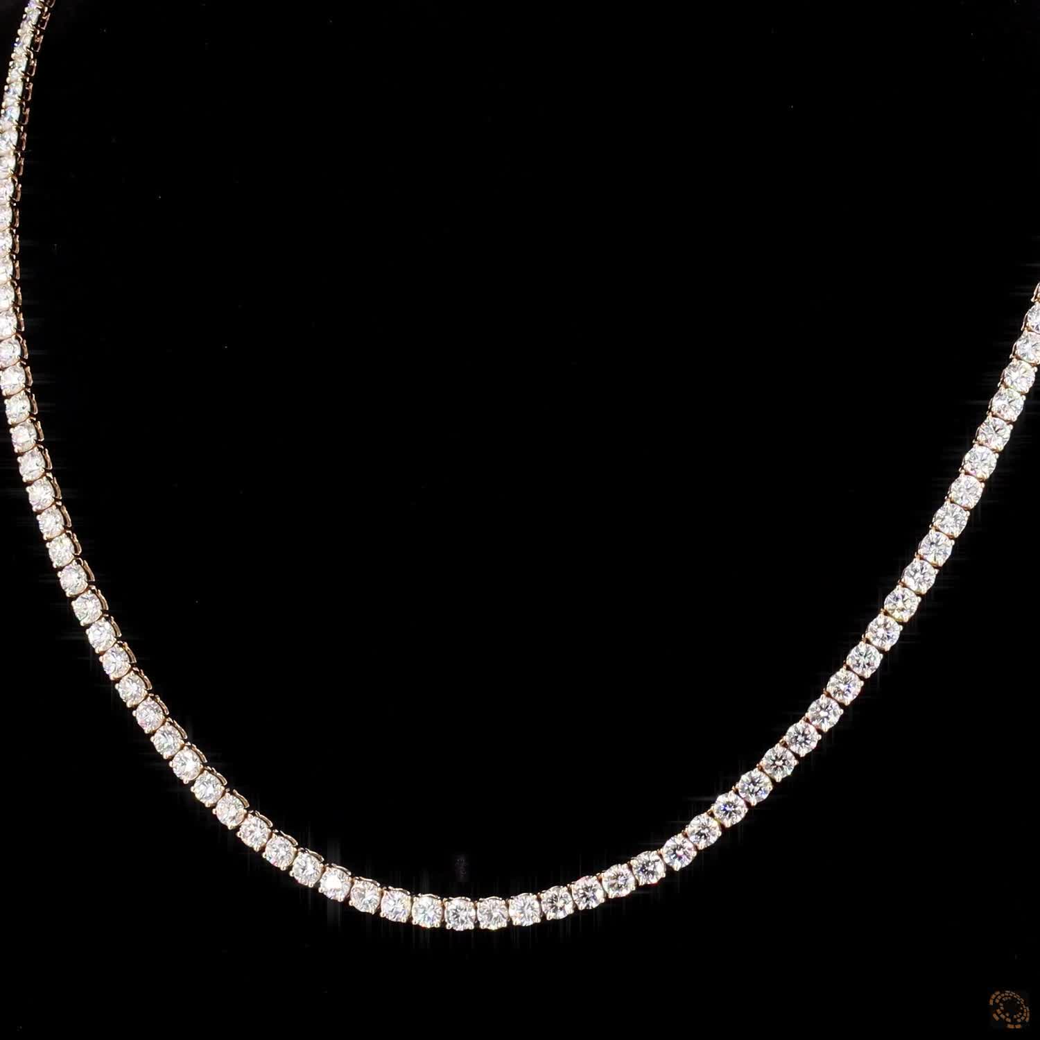 18.27 Ct Single strand of uniform, continuous round brilliant-cut diamonds