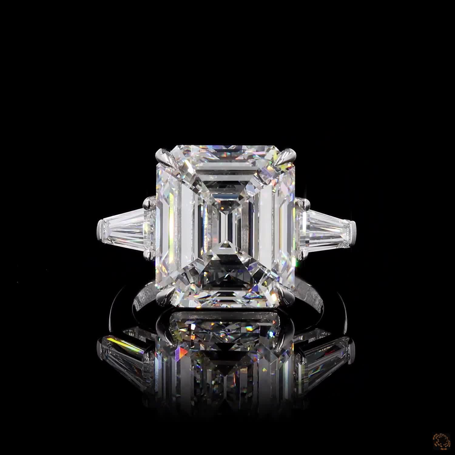 14.05 Ct Emerald cut ring large, Emerald cut Engagement Ring
