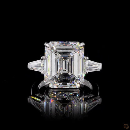 14.05 Ct Emerald cut ring large, Emerald cut Engagement Ring